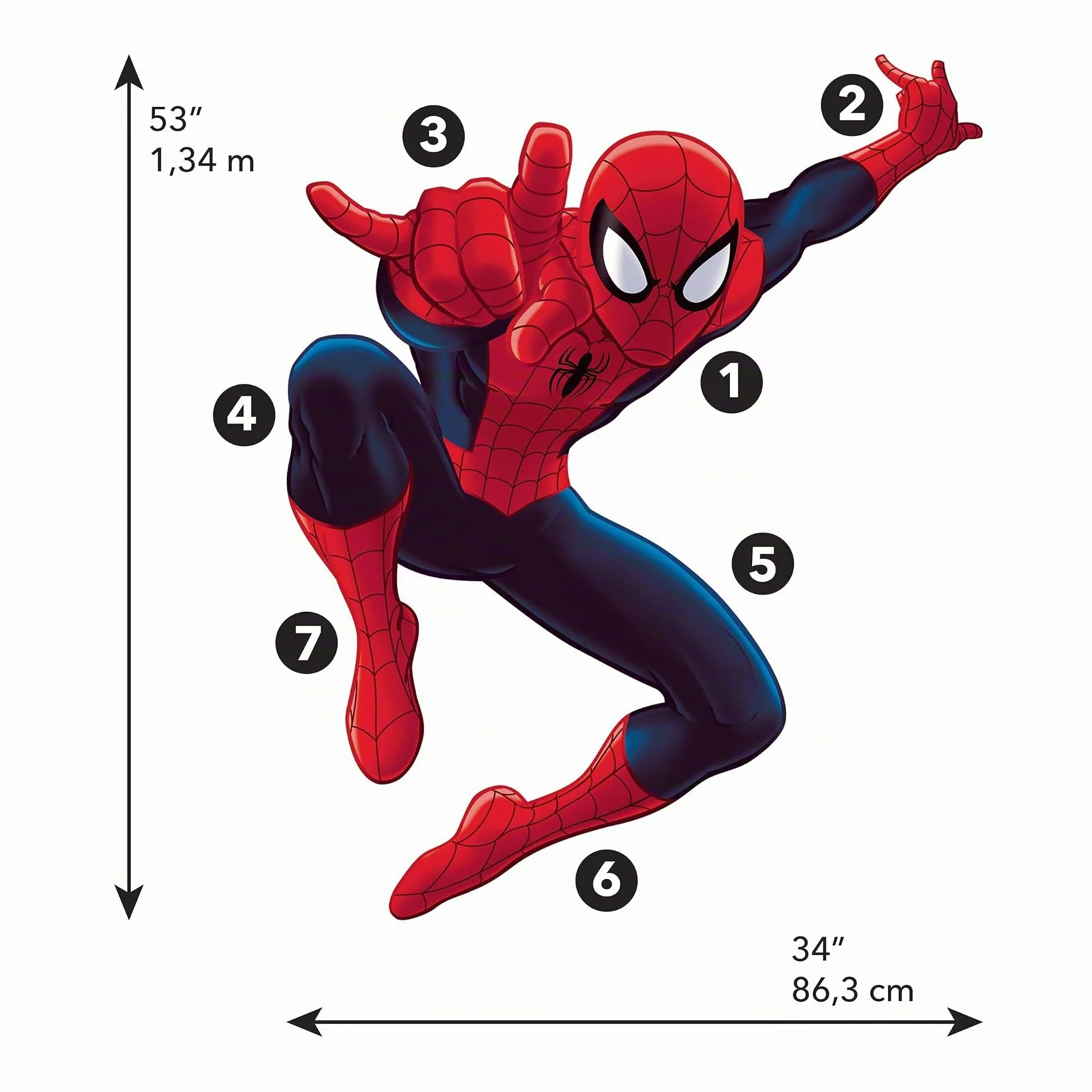 RoomMates RMK4831GM Ultimate Spider-Man - Adhesivos decorativos para pared, color rojo, azul, amarillo