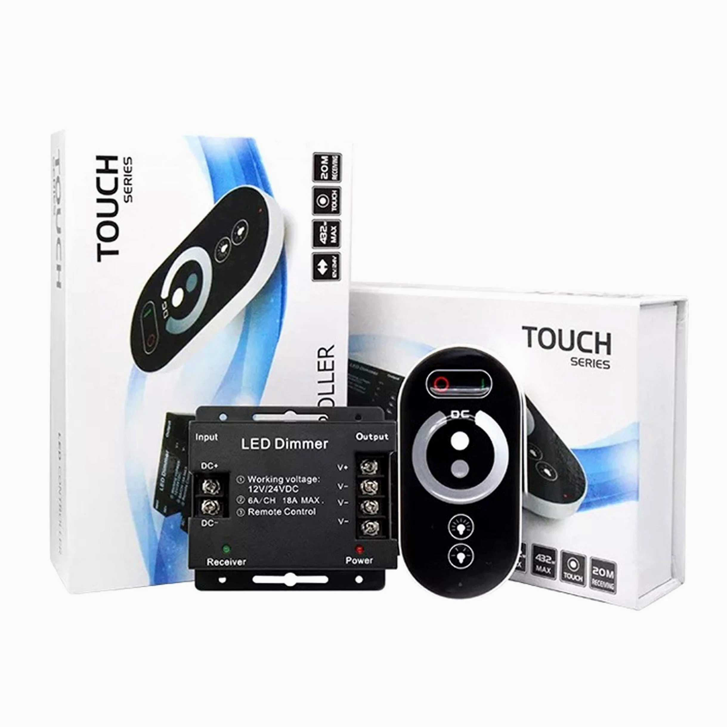 Regulador de Intensidad LED Táctil, 12 V CC, Con Mando a Distancia Para Lámparas LED Regulables, Voltaje CC (18