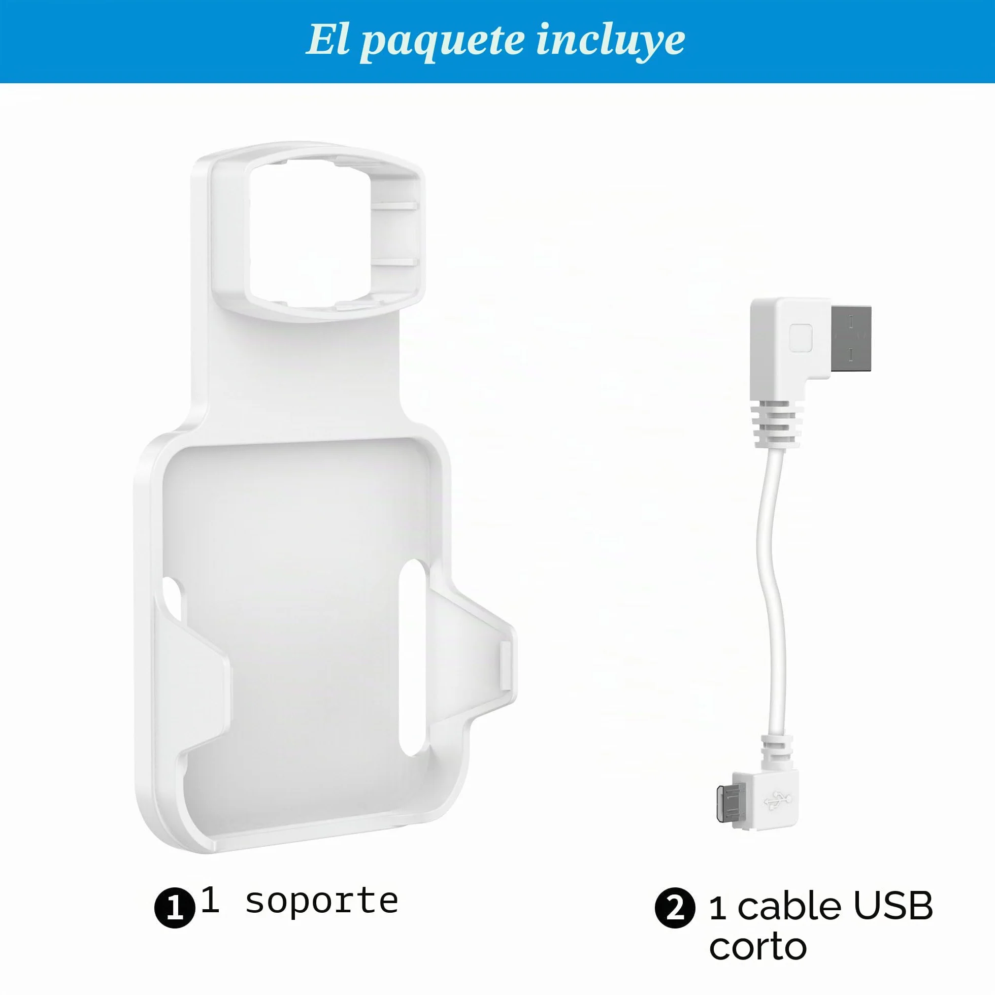 PlusAcc Soporte de pared para Blink Sync Module 2 – Soporte para montaje exterior e interior Blink con cables cortos (blanco)