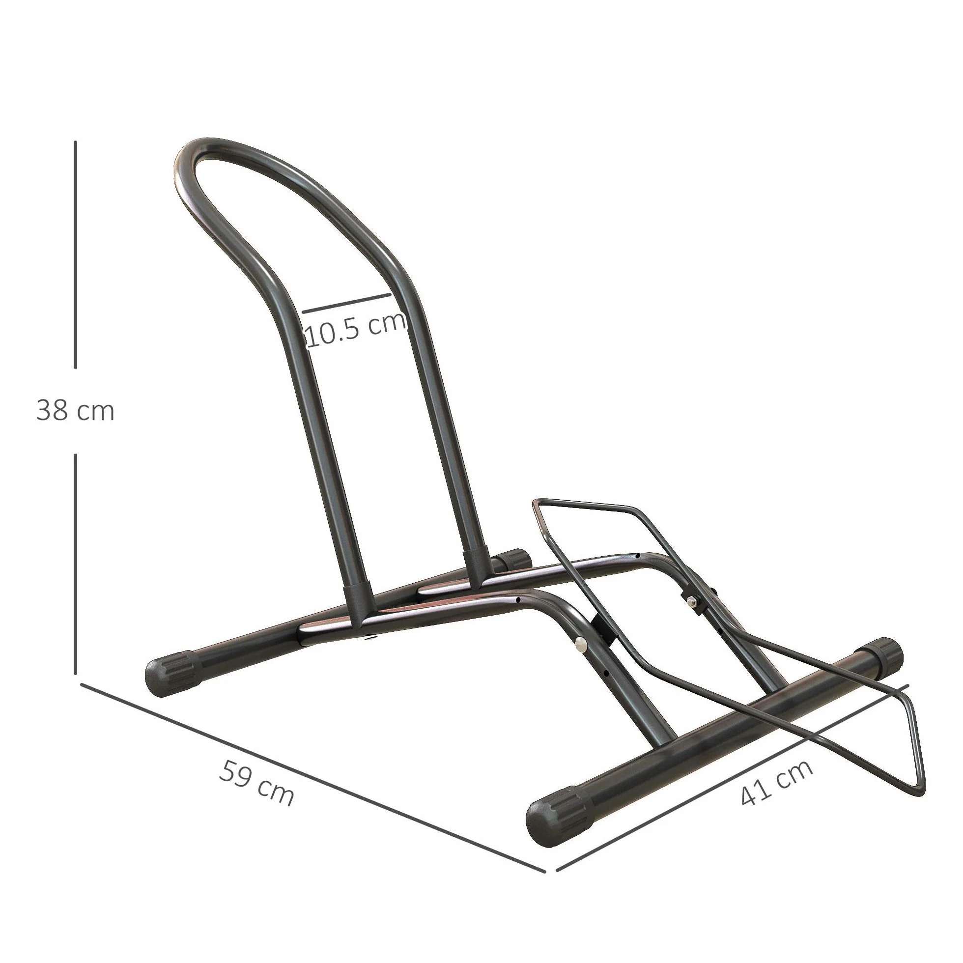 SPORTNOW Aparcamiento para Bicicletas Soporte de Acero 59x41x38 cm Negro