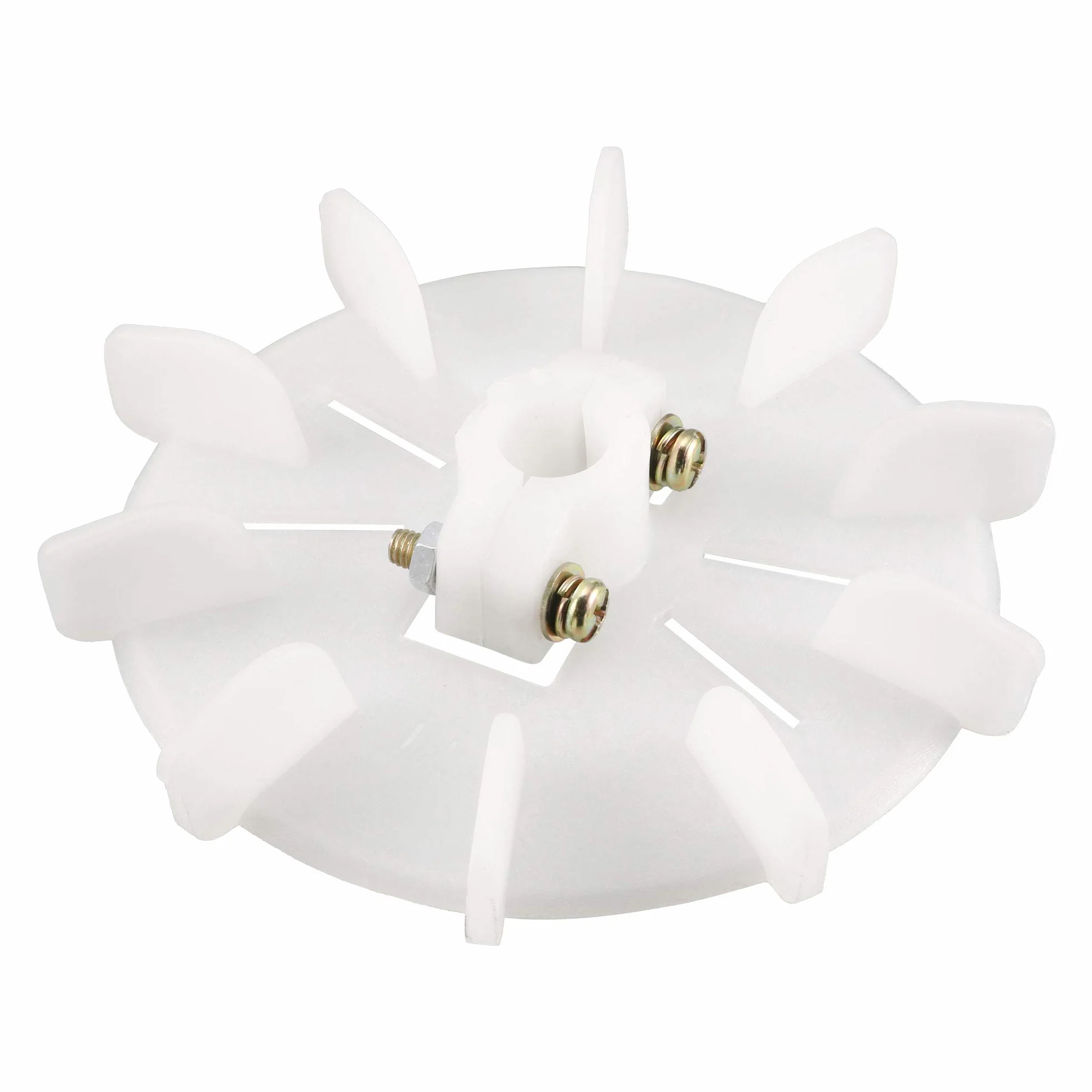 sourcing map 1Pcs 129 * 14mm Reemplazo de eje redondo Plástico blanco 10 Impulsor Paleta de ventilador del motor