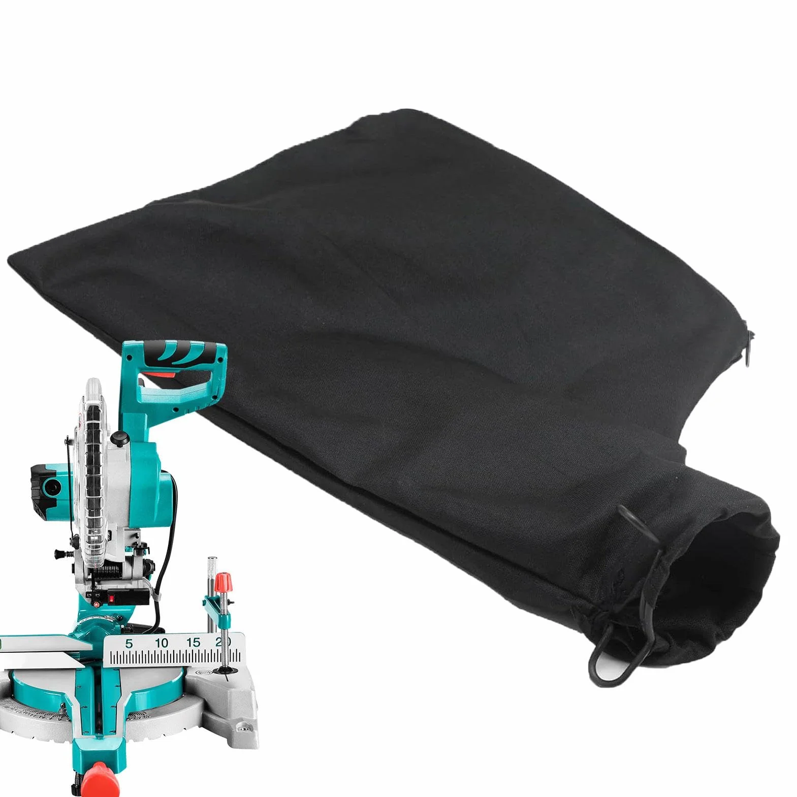 Bolsa colectora de polvo para sierra de mesa con cremallera, accesorios para sierra ingleteadora