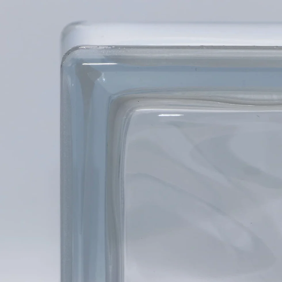 Ladrillo de vidrio de diseño nube transparente brillante 19x19x8 cm - 5 piezas