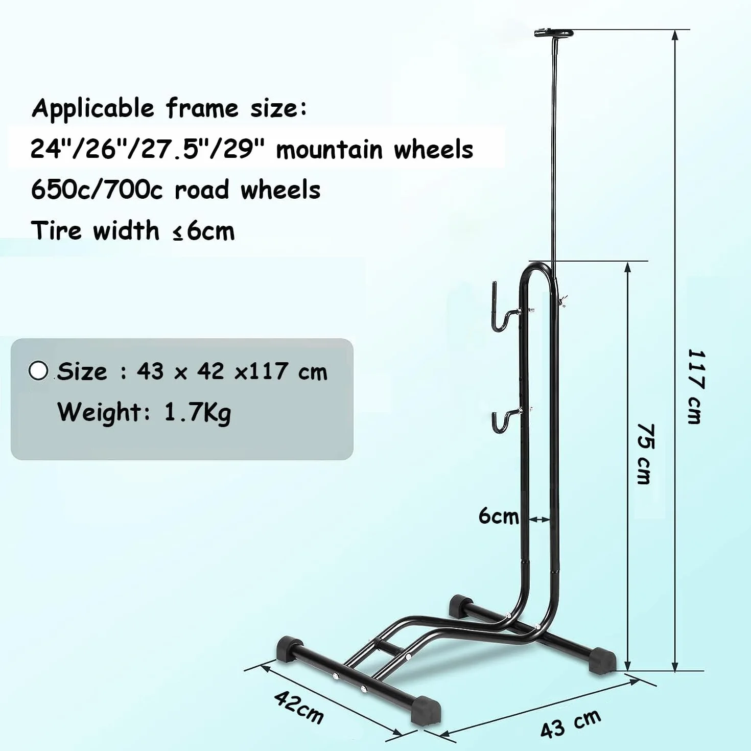 Soporte de suelo 3 en 1 para bicicleta, vertical, ahorro de espacio, para bicicleta de montaña y carretera