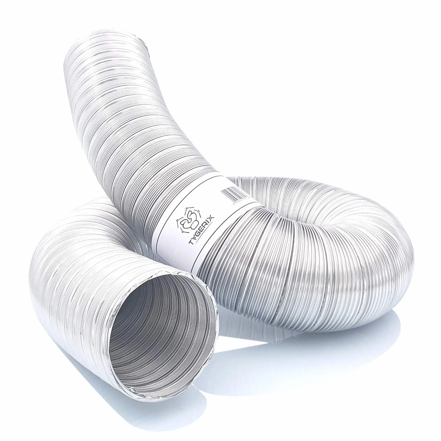 TYGERIX® Tubo Flexible de Aluminio de 70 mm | Plegable y Extensible hasta 2,5 metros | Mayor Espesor y Resistencia a la Corrosión y al Desgaste | para Estufas, Calderas y Campanas Extractoras