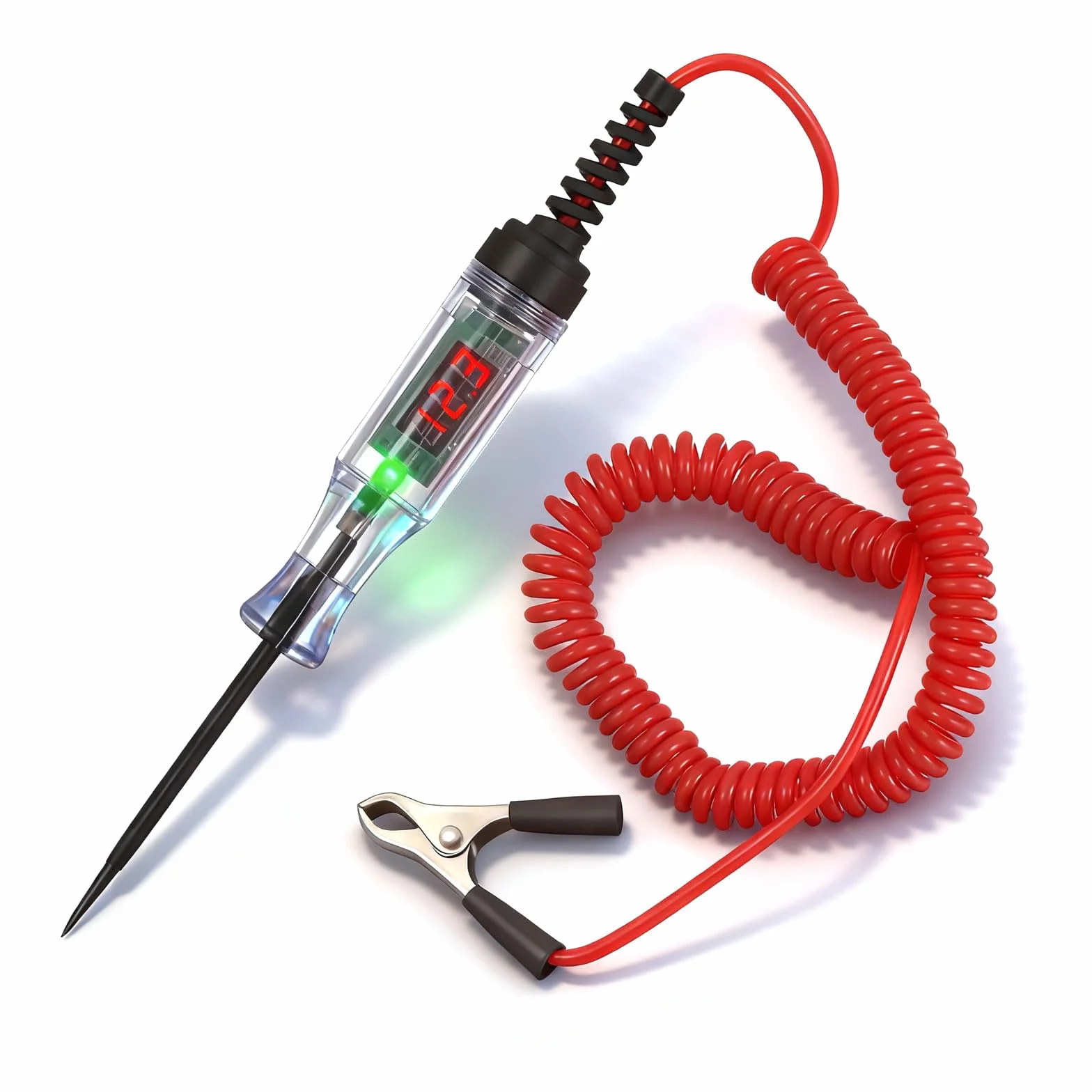 Probador De Voltaje De Circuito Automotriz 3-120v Comprobador De Fusibles Coche Clip De Cocodrilo Y Cable De Resorte Indicador Digital Lampara De Pruebas Para Coche