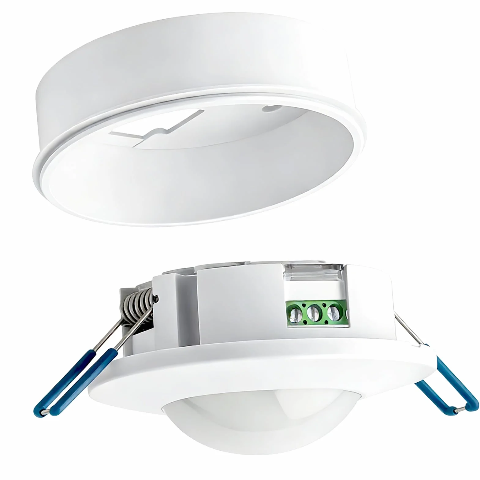 Detector de Movimiento Interior Empotrado Techo 360° 230V Sensor Presencia Ajustable 10s–30min para Lámparas LED