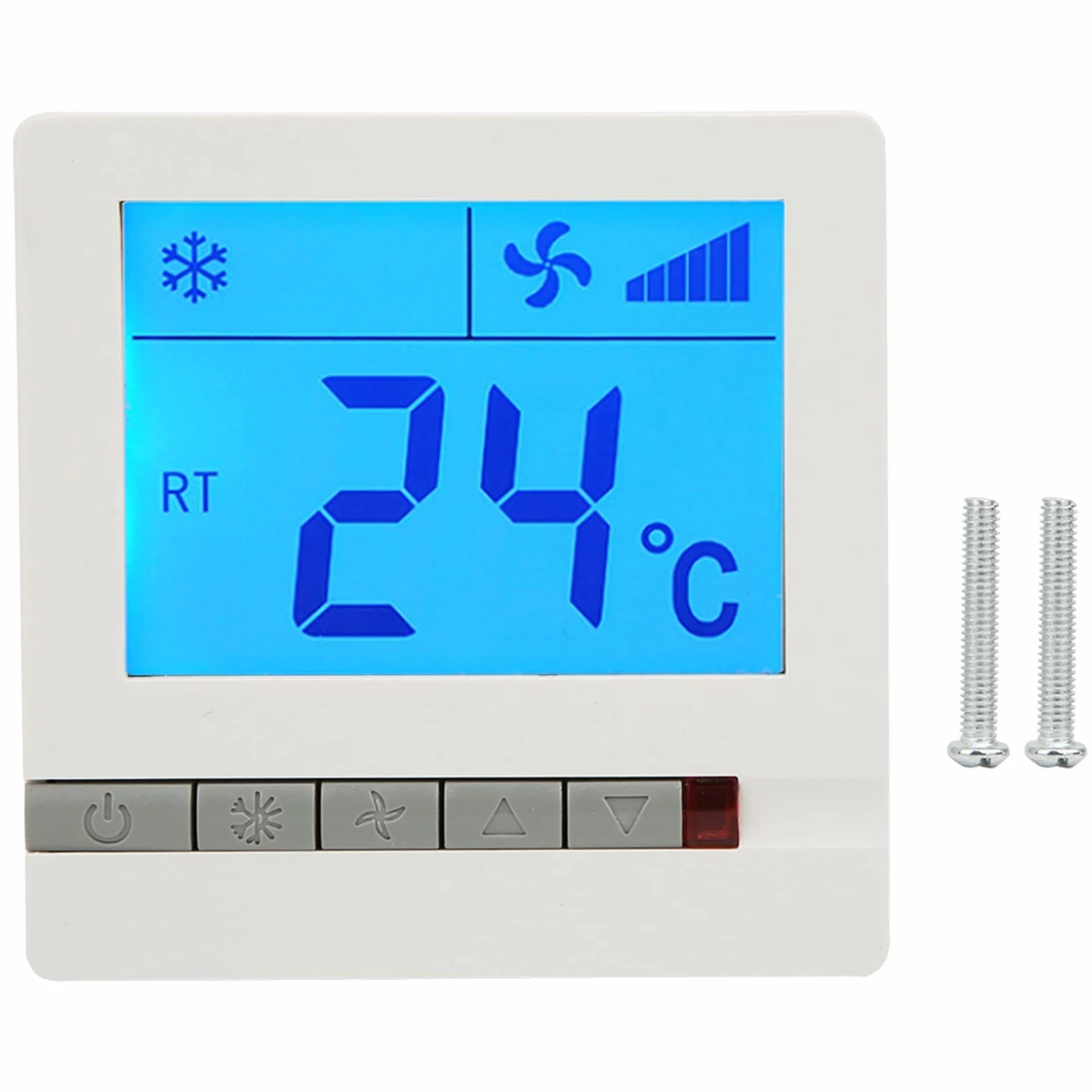 Termostato para Aire Acondicionado Central Controlador de Temperatura con Pantalla LCD Grande y Teclas Claras para Climatización Doméstica y Oficina