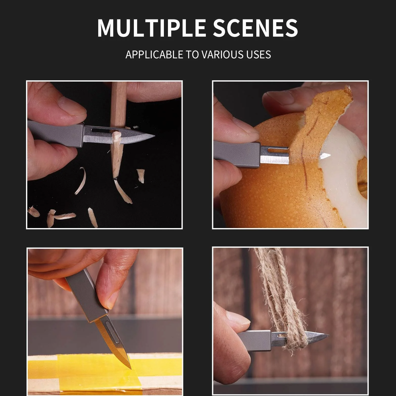 TKK1 Mini navaja de bolsillo de titanio, utilidad EDC con llavero, mini cuchillo plegable de titanio con hoja D2, herramienta EDC para acampar, senderismo y al aire libre