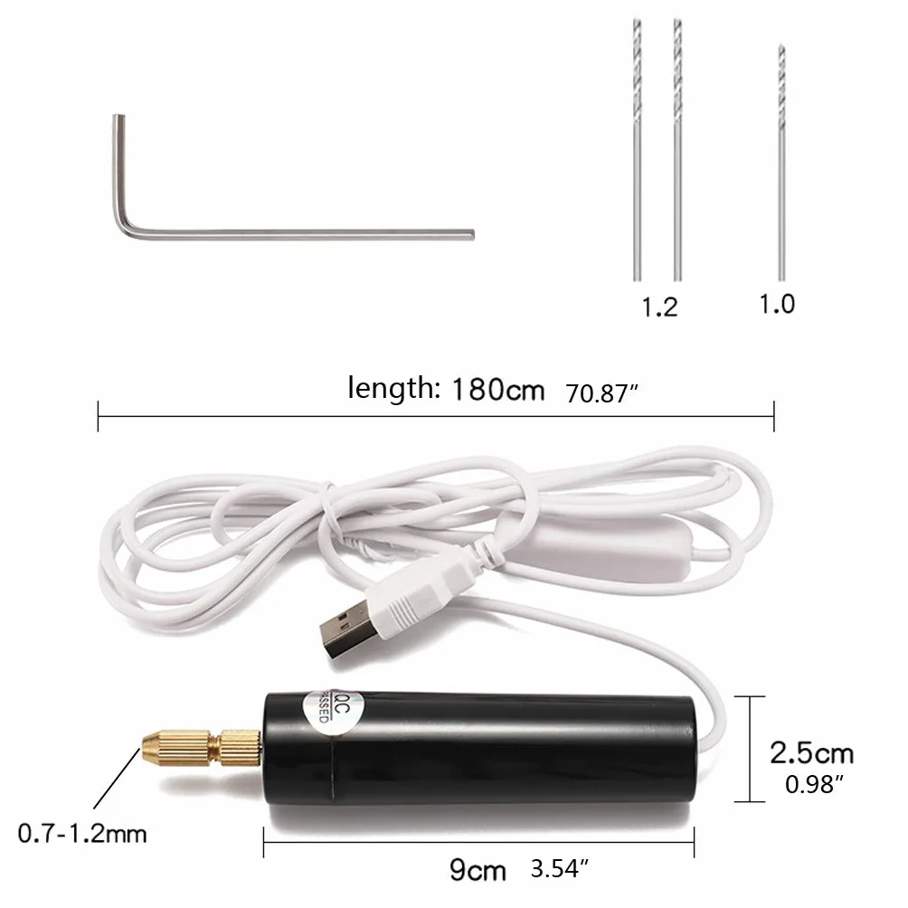 Mini taladro eléctrico de mano kit de brocas de resina epoxi para hacer joyas de madera herramientas de artesanía de madera 5V enchufe USB destornillador kit de herramientas