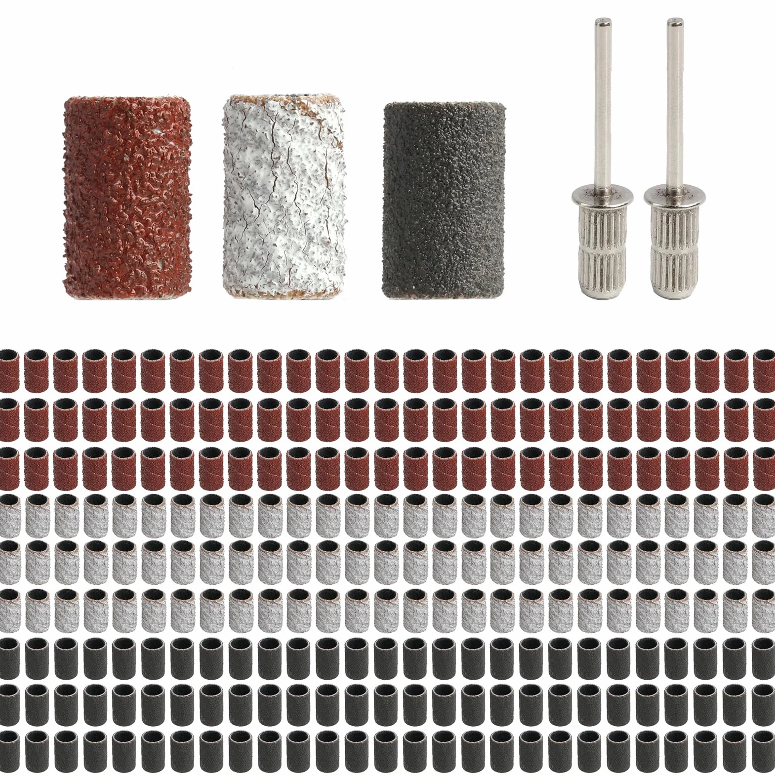 248 Piezas Bandas de Lijado, 80#120# 180# Grano, Juego con 246 Bandas y 2 Mandriles, Compatible con Dremel,Tambores de Lijado para Taladro y Herramientas Rotativas en Madera y Manualidades