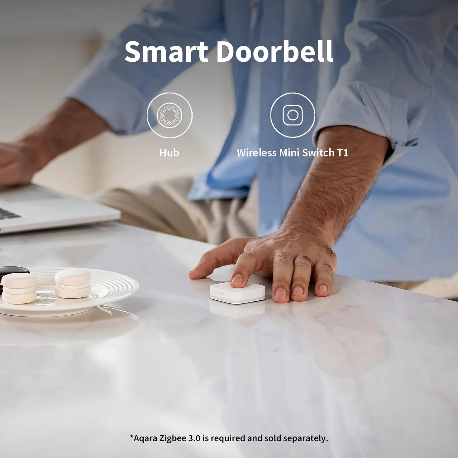 Aqara Botón Inalámbrico T1, Requiere AQARA HUB Zigbee 3.0