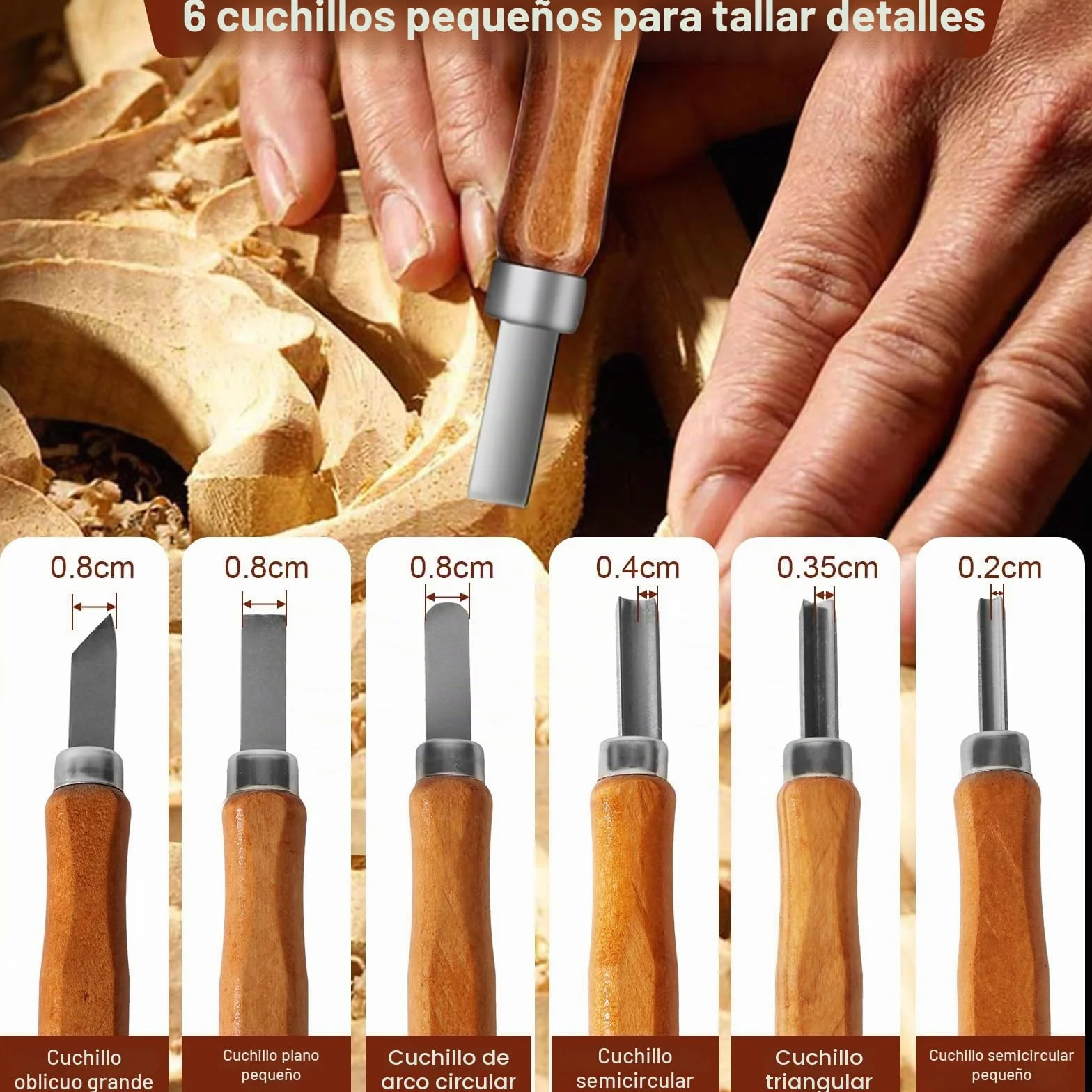 Juego de 17 cuchillos para tallar de madera para principiantes, seguro y sencillo, selección completa de herramientas con guantes, bolsa de herramientas
