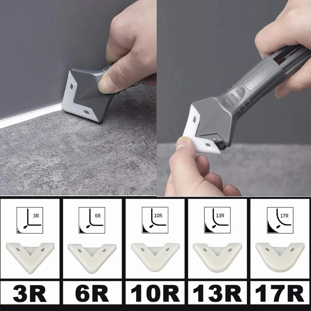 PARENCE. - Herramienta de lechada de silicona 3 en 1 - espátula y raspador de varias brocas para lechada, lechada, resina, acrílico - 5 puntas intercambiables - acabado perfecto