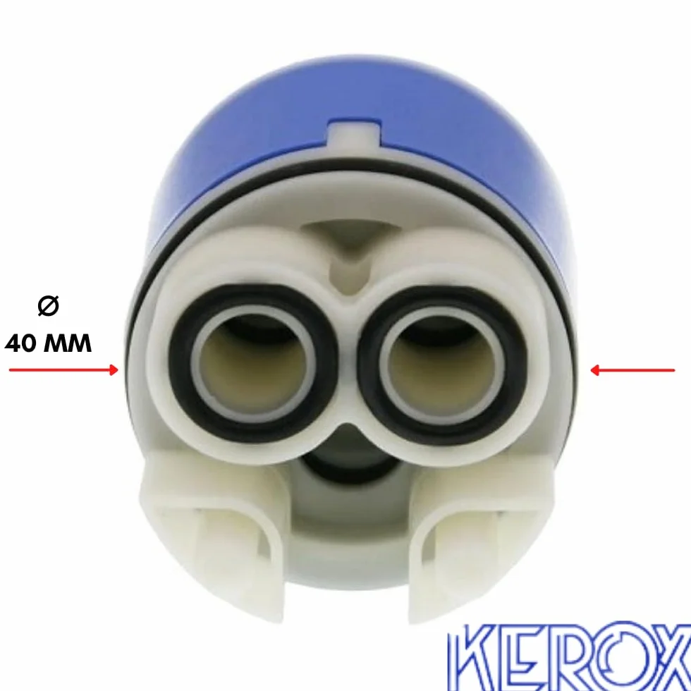 Schläfer 480061 | Cartucho mezclador de 40 mm, cartucho de repuesto para mezcladores de cerámica alta de 2 patas para grifos mezcladores de cocina, baño, ducha y bañera, modelo Kerox K40-B