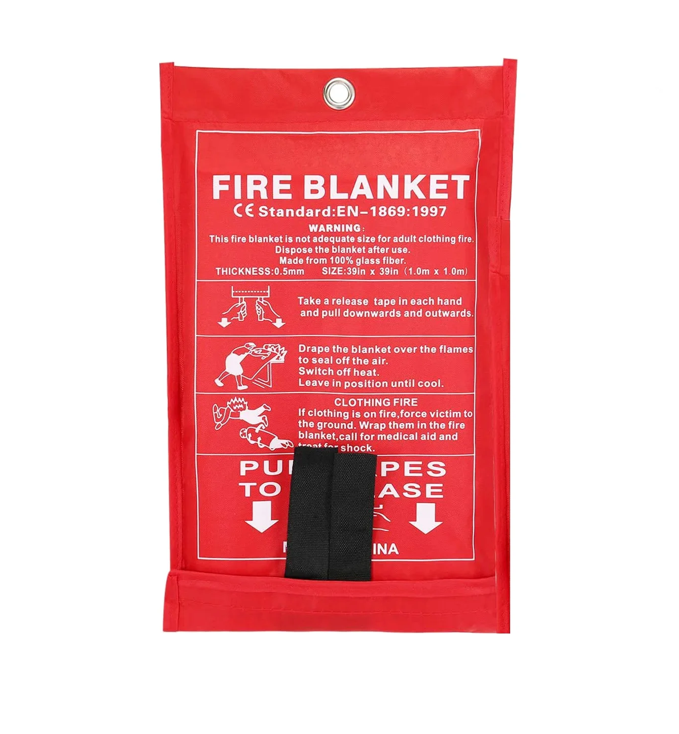 Namvo Manta ignífuga, Manta de Seguridad ignífuga de supresión de 1,5 m * 1,5 m para Cocina casera de 1,0 mm de Espesor