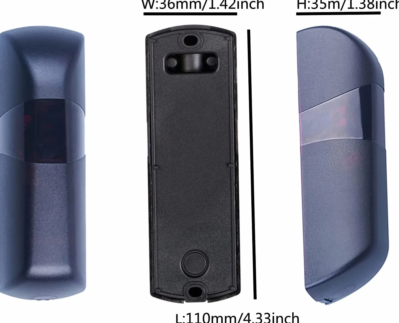 Juego Pareja par de fotocelulas infrarojos universales Sensor Externo automatico Puertas de Garaje Seguridad 12V/24 AC DC Contacto NO NC COM con Filtro Solar 20 Metros