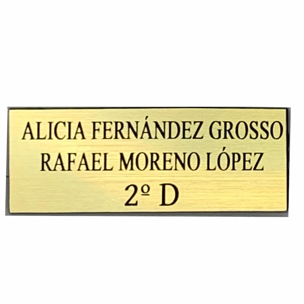 Placa para buzón Personalizada. Chapa para buzón grabada. Chapa plástico inalterable Personalizada con Nombres y Piso. Indica tu Texto y selecciona Medida (Plateado)