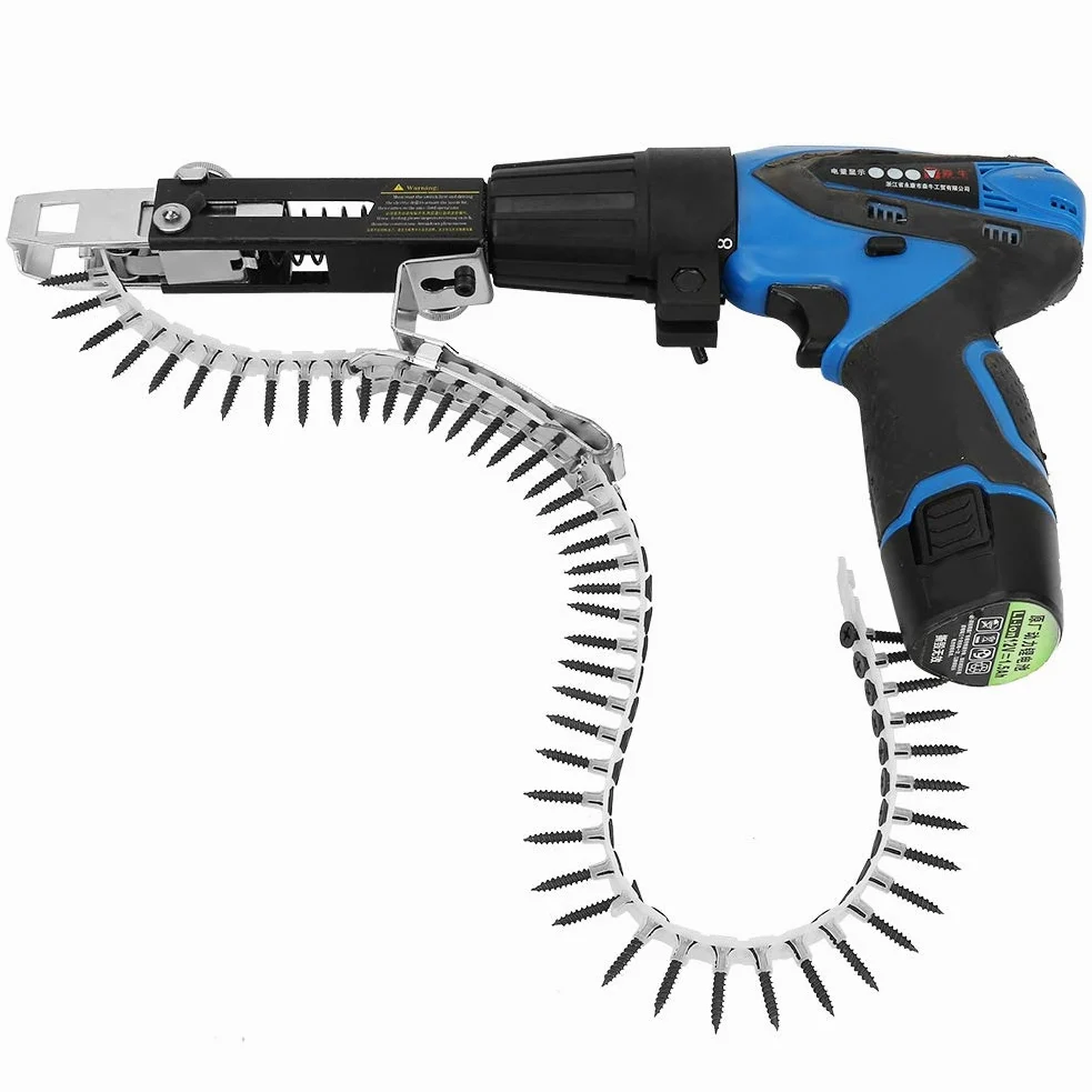 Cadena de Pistola de Clavos de Metal con Cabeza de Destornillador 3 Piezas, Cadena de Taladro, Taladro eléctrico automático para Pistola de Clavos