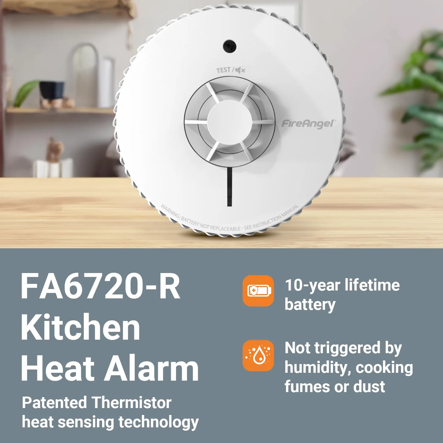FireAngel FA6720-R Detector de Calor para Cocina con batería sellada de 10 años Blanco