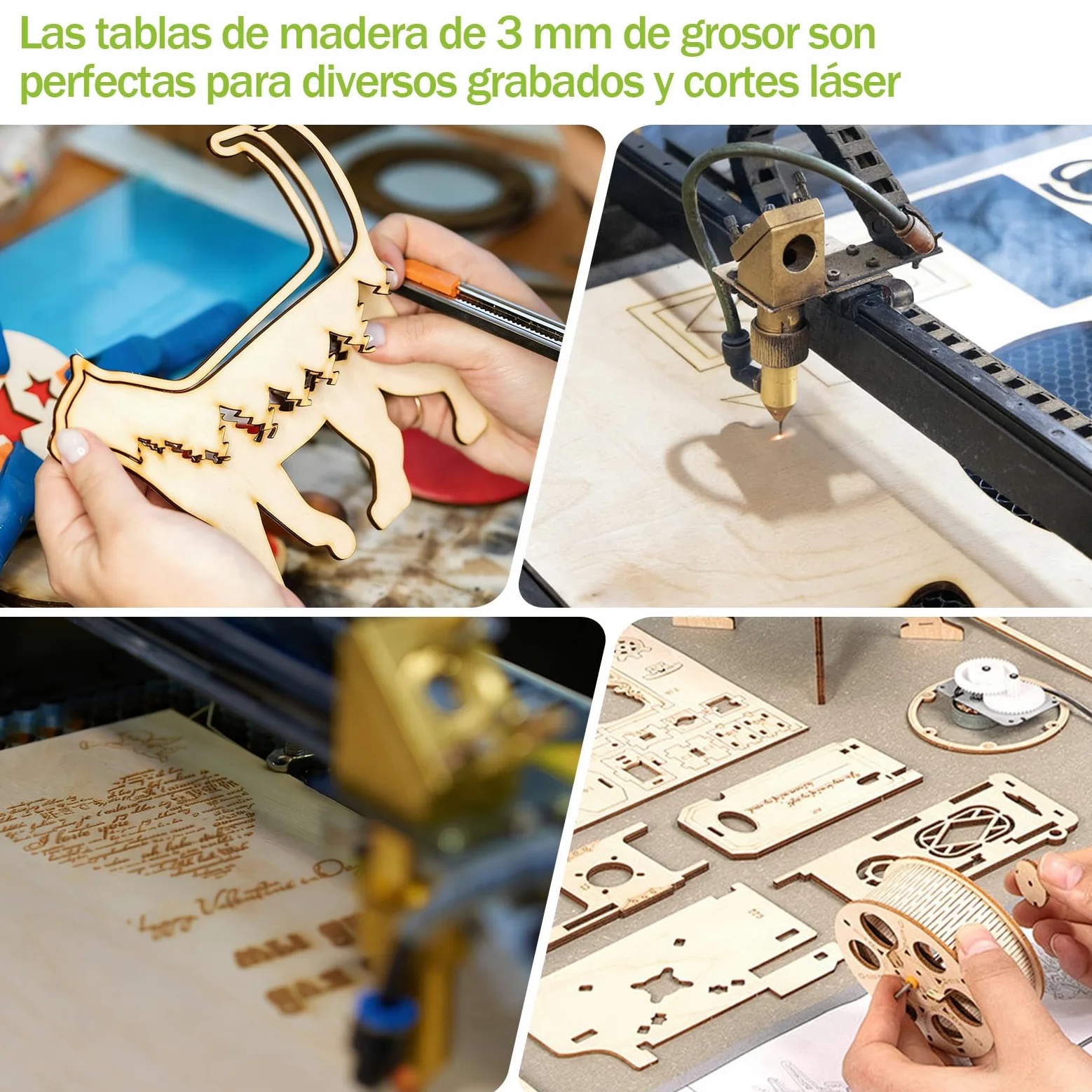 12 Piezas Lámina De Madera Contrachapada De 3 mm, Formato A3, Adecuada Para Manualidades, Carpintería, Corte Láser, Pirograbado, Modelismo, Regalos, Decoraciones Y Pintura(420 X 300 mm X 3 mm)
