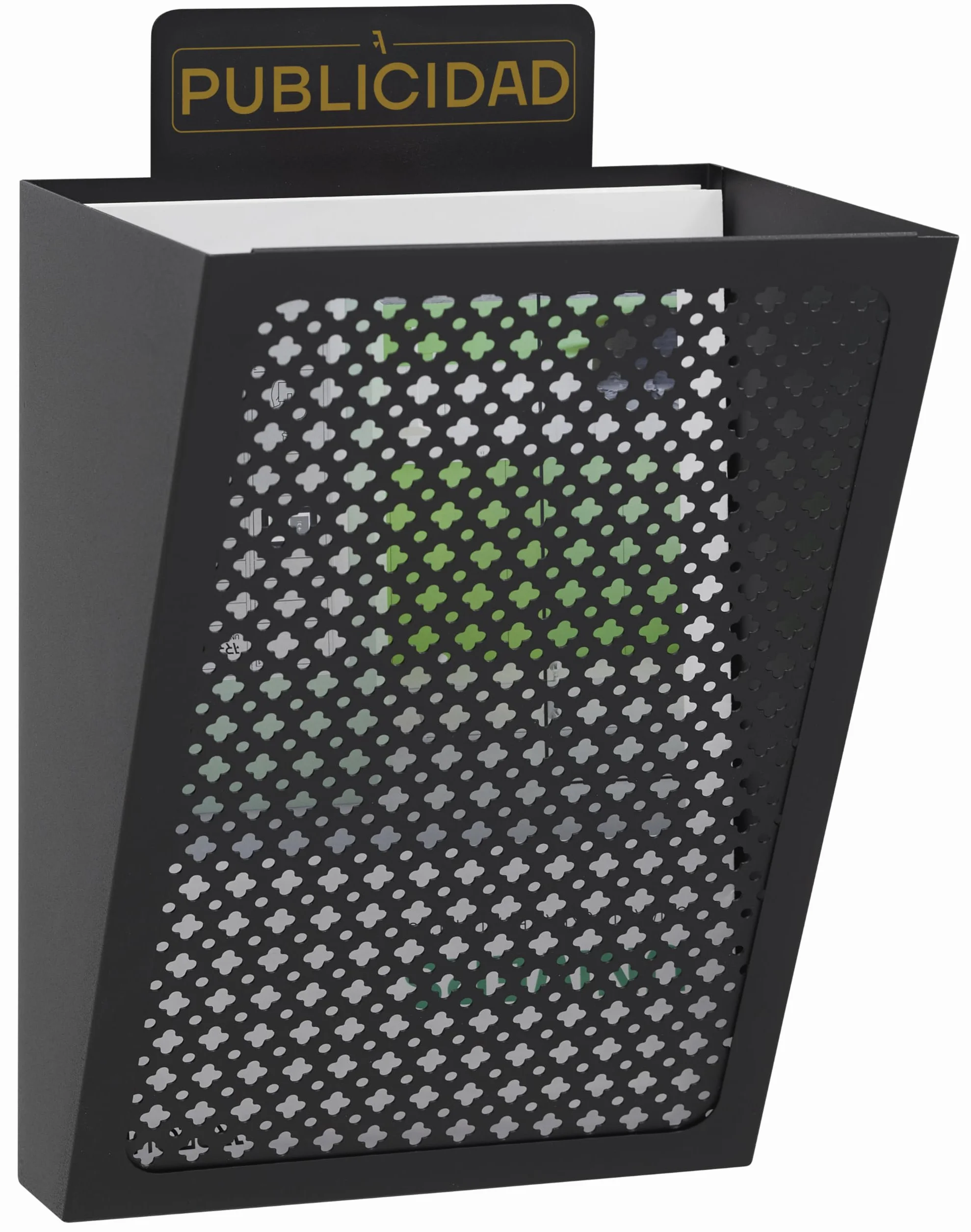 Arregui E2301 Cesta de Publicidad de Acero | 7,5 L | 30,5 x 22 x 19 cm | Negro