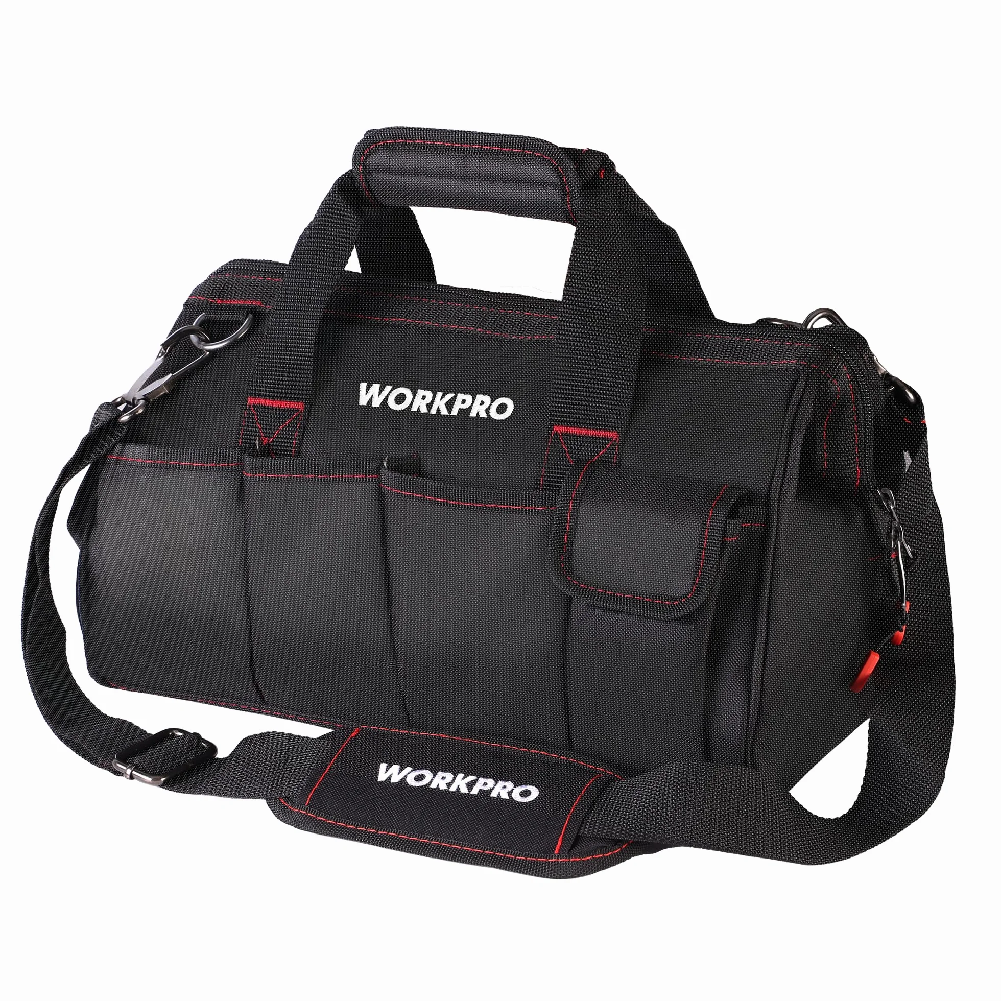 WORKPRO W081021A Bolsa de herramientas, bolsa de almacenamiento de boca ancha multiusos, 14 pulgadas, azul, negro