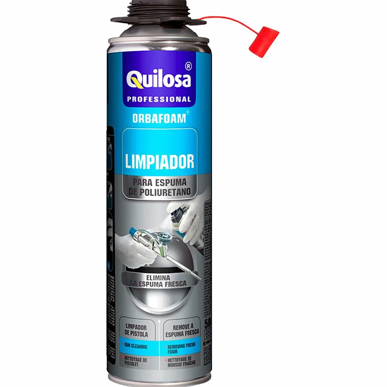 Kit 4 cartuchos Espuma Poliuretano Multiusos Quilosa+ Pistola + limpiador + Llaver Bricolemar