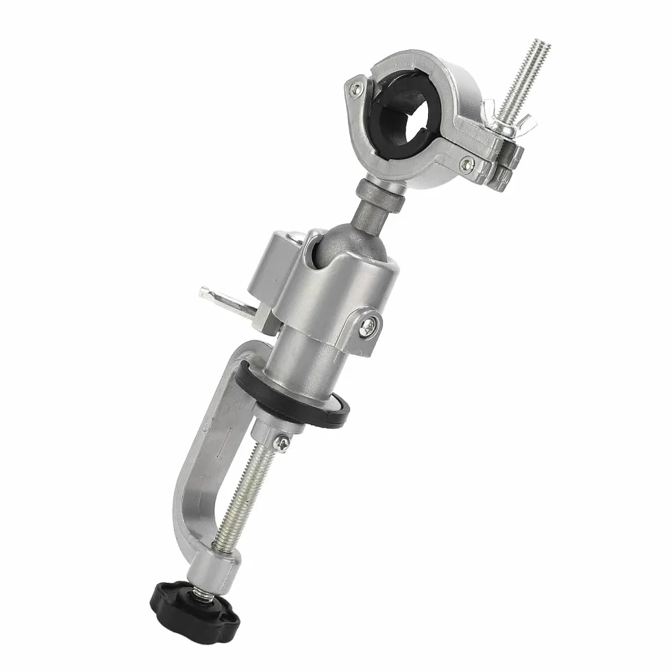 Soporte para Taladro Eléctrico, Soporte Vertical y Amoladora 360°, Columna Giratoria, Base Fija, Marco Giratorio, Pinzas Carpintería Ajustable
