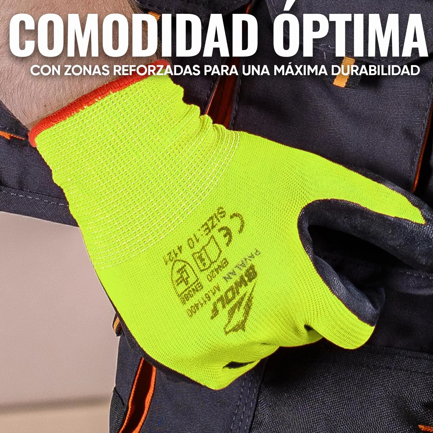PAVALAN BWOLF Guantes de Trabajo 12/60 Pares Revestimiento Látex Resistente Antideslizantes Flexibles Industrial Mecánico
