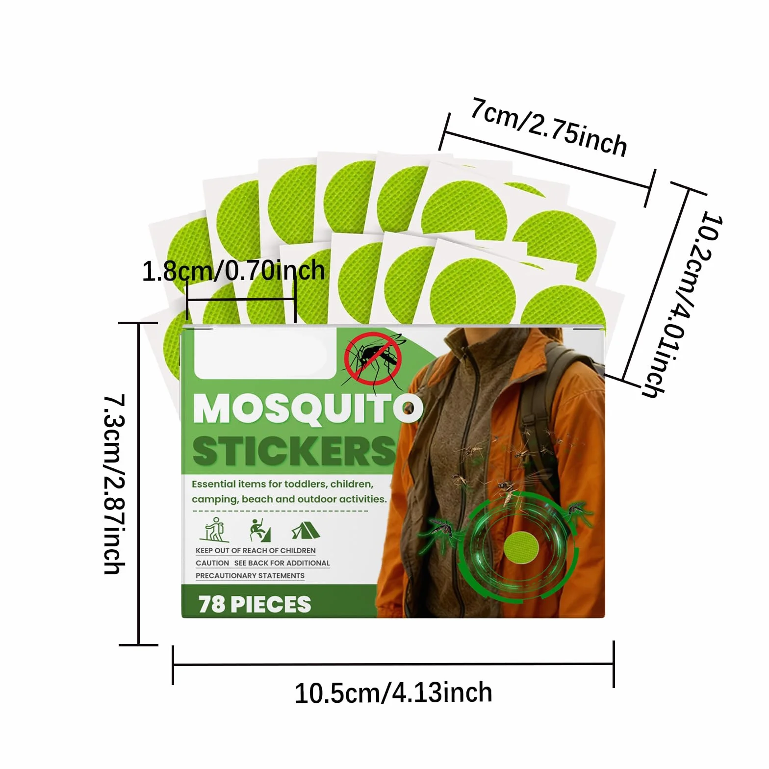 Parche Repelente Mosquitos 78 PCS Previene Picaduras Acampar Aire Libre Adultos Niños