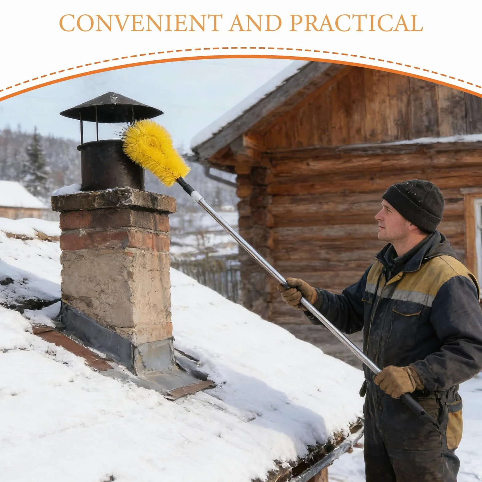 Juego de Herramientas Profesionales para Limpieza de Chimeneas y Conductos de Secadora, Cepillo Desmontable de 4 M (13 Pies) Varillas de 32 Cm, Kit para Deshollinar Estufas de Leña