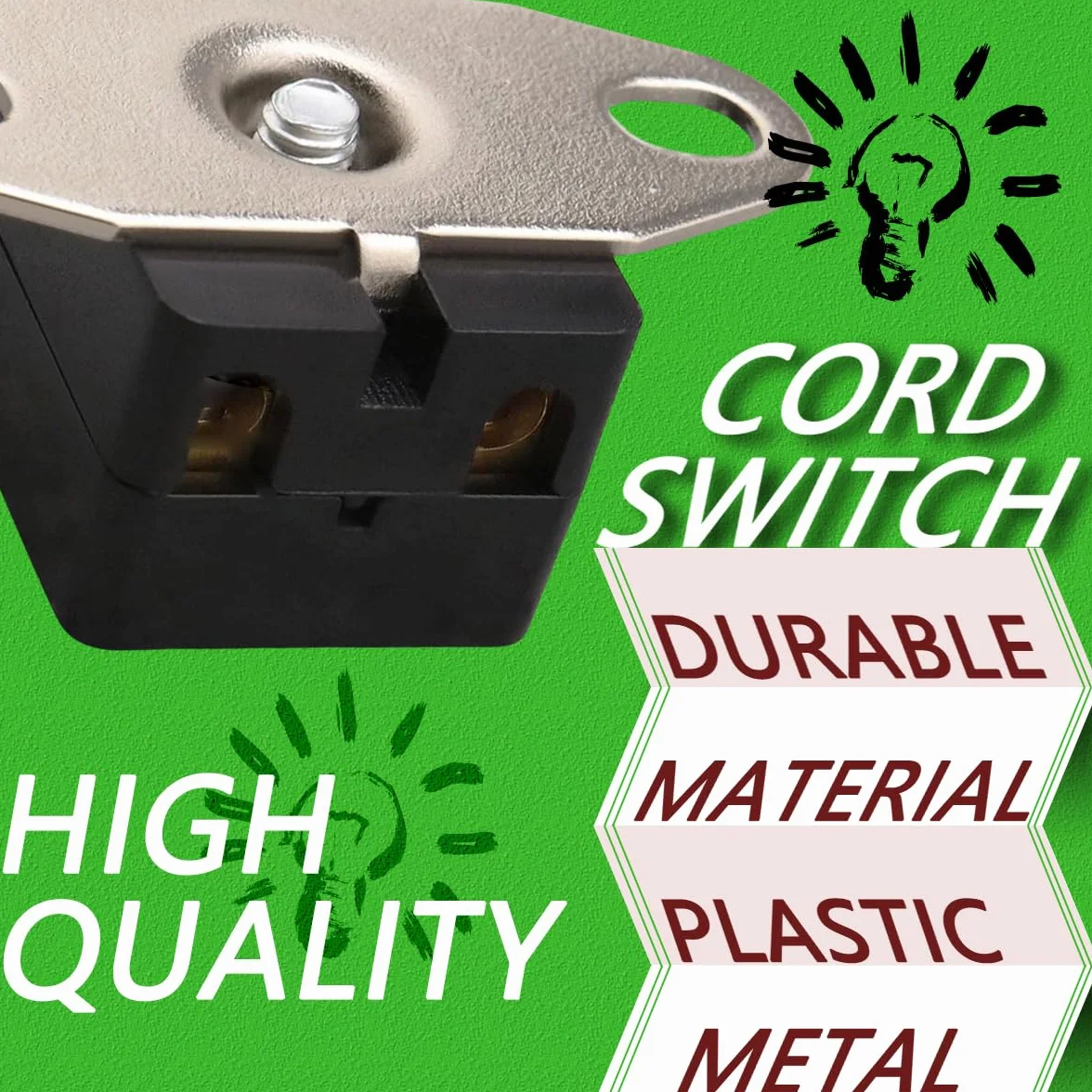 3 piezas interruptor de cuerda 2A 250V AC On-Off interruptor de cable de cadena de tracción lateral Mini interruptor de cable de tracción para luz de baño luces colgantes lámpara de pared