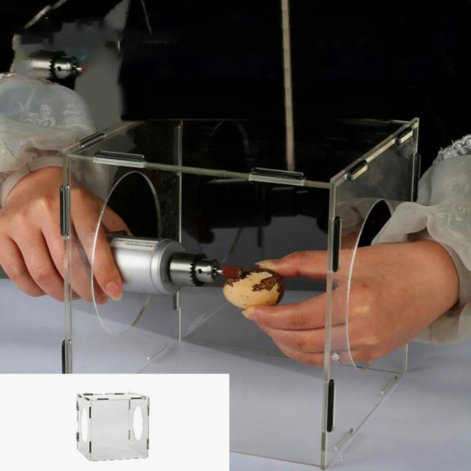 Caja de polvo de molienda | Caja de lijado a prueba de polvo - Caja de polvo eléctrica para mesa de molienda, caja de polvo transparente cerrada para trabajos de molienda