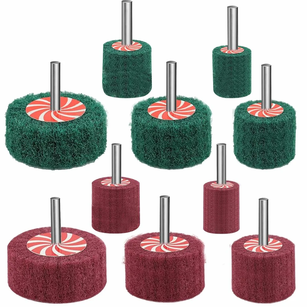 10 unidades de lijadora de abanico, 20/30/40/50/60 mm, discos abrasivos de fieltro, para limpiar y eliminar pintura y óxido, para taladro y lijadora recta (6 mm)