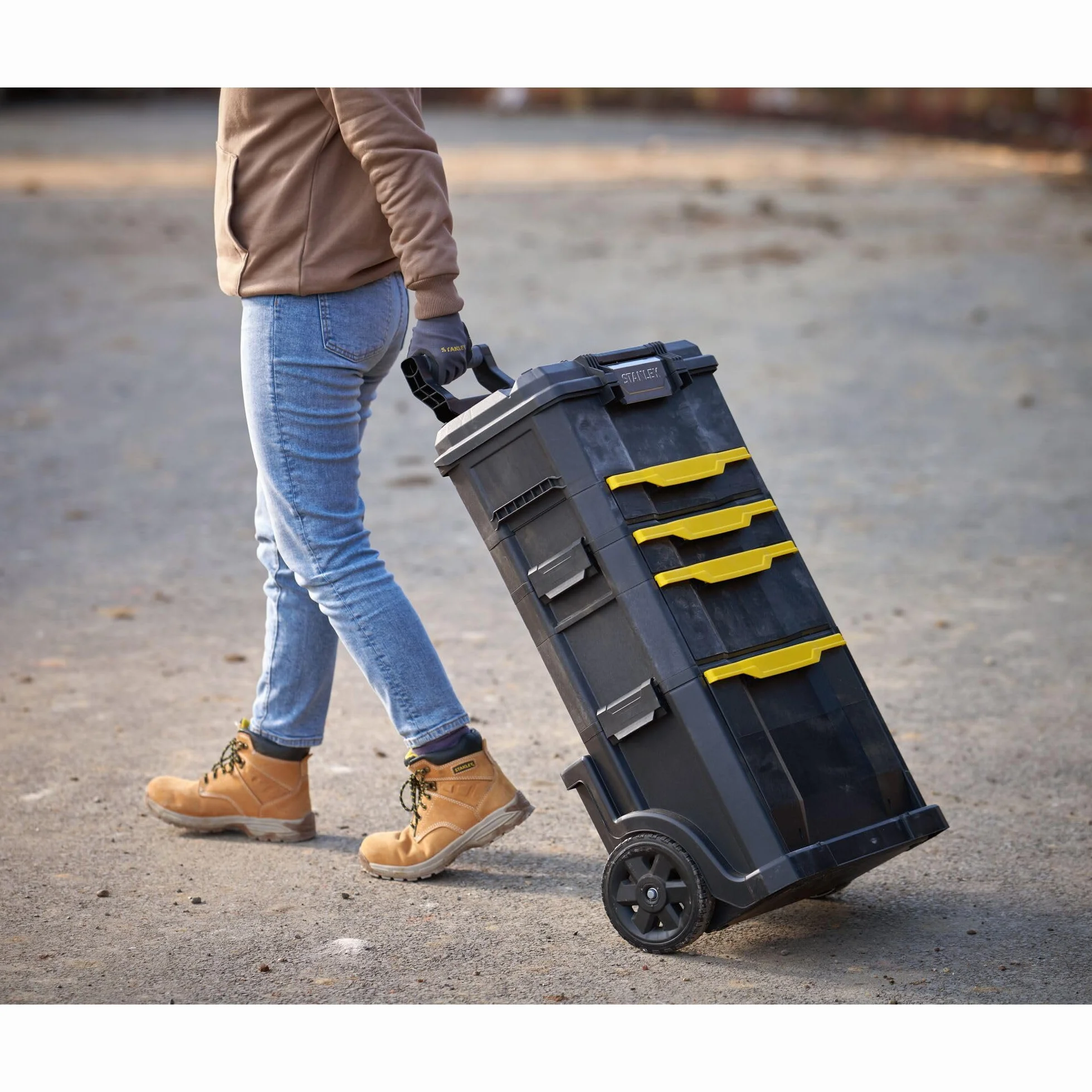 STANLEY Modular Taller Rodante 3 en 1 con Ruedas, Asa Telescópica, 35 kg