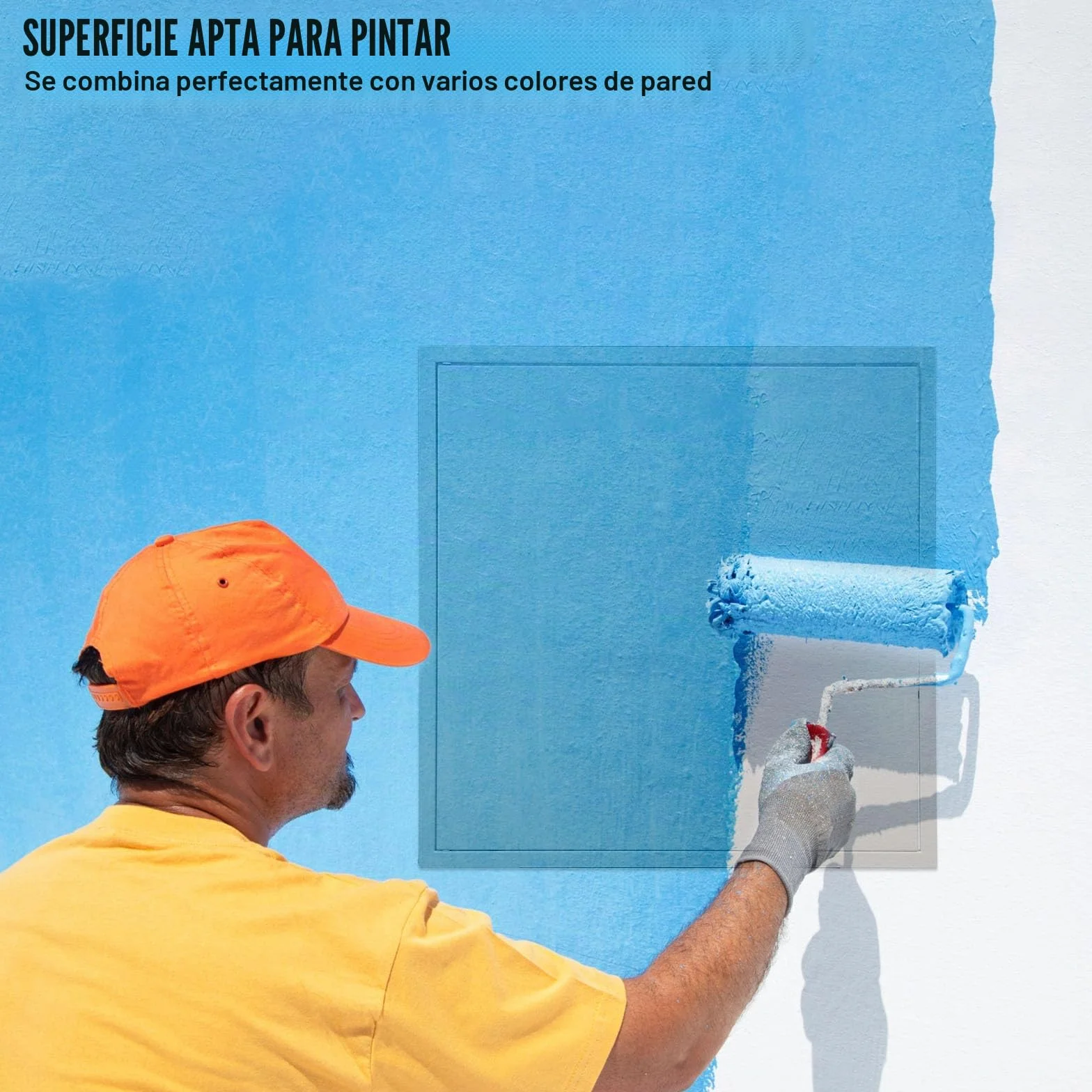 VEVOR Trampilla de Inspección 620x620 mm de Acero Galvanizado, Puerta de Acceso para Paneles de Yeso, con Pestillo de Destornillador, para Instalación de Fontanería y Electricidad en Techos, Blanco