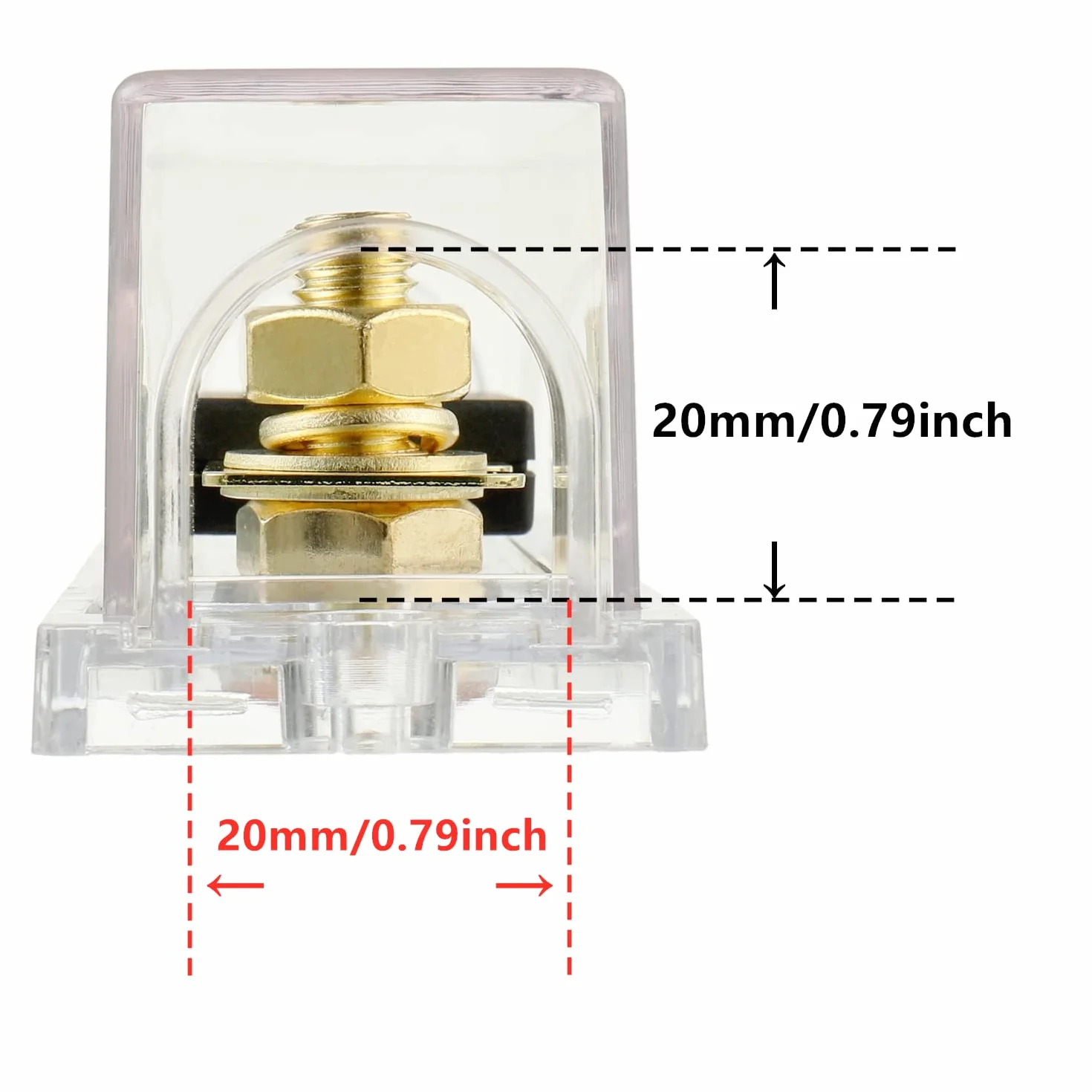 BOJACK 250A ANL Portafusibles Clear Shell y Fusibles 250 Amp 32 VDC para Sistema de Audio