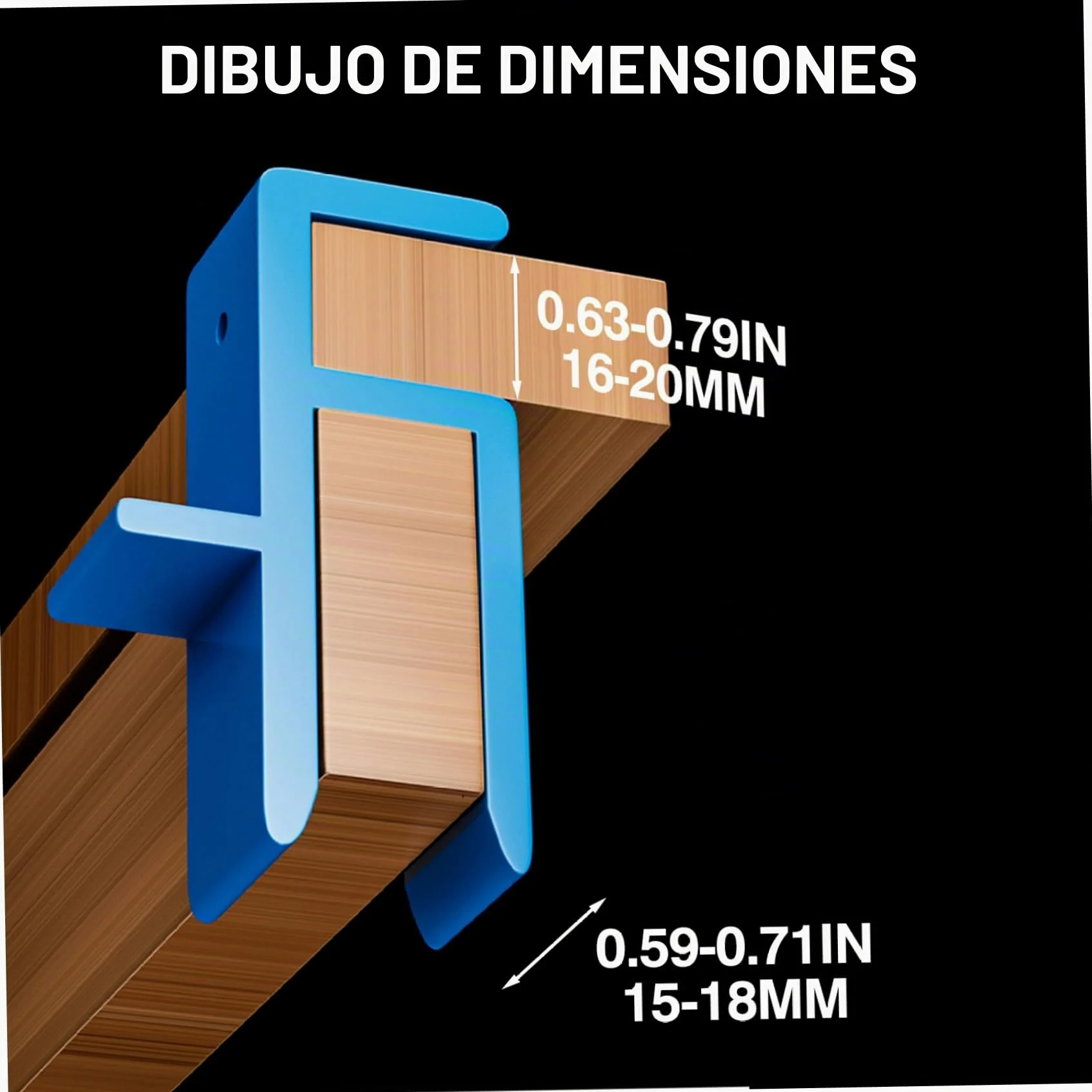 Herramientas de carpintería de 6 PC, juego de herramientas U-Scribe Jig & Scribing, plantilla de montaje en la puerta del gabinete de plástico para carpintería de carpintería, bricolaje y carpin