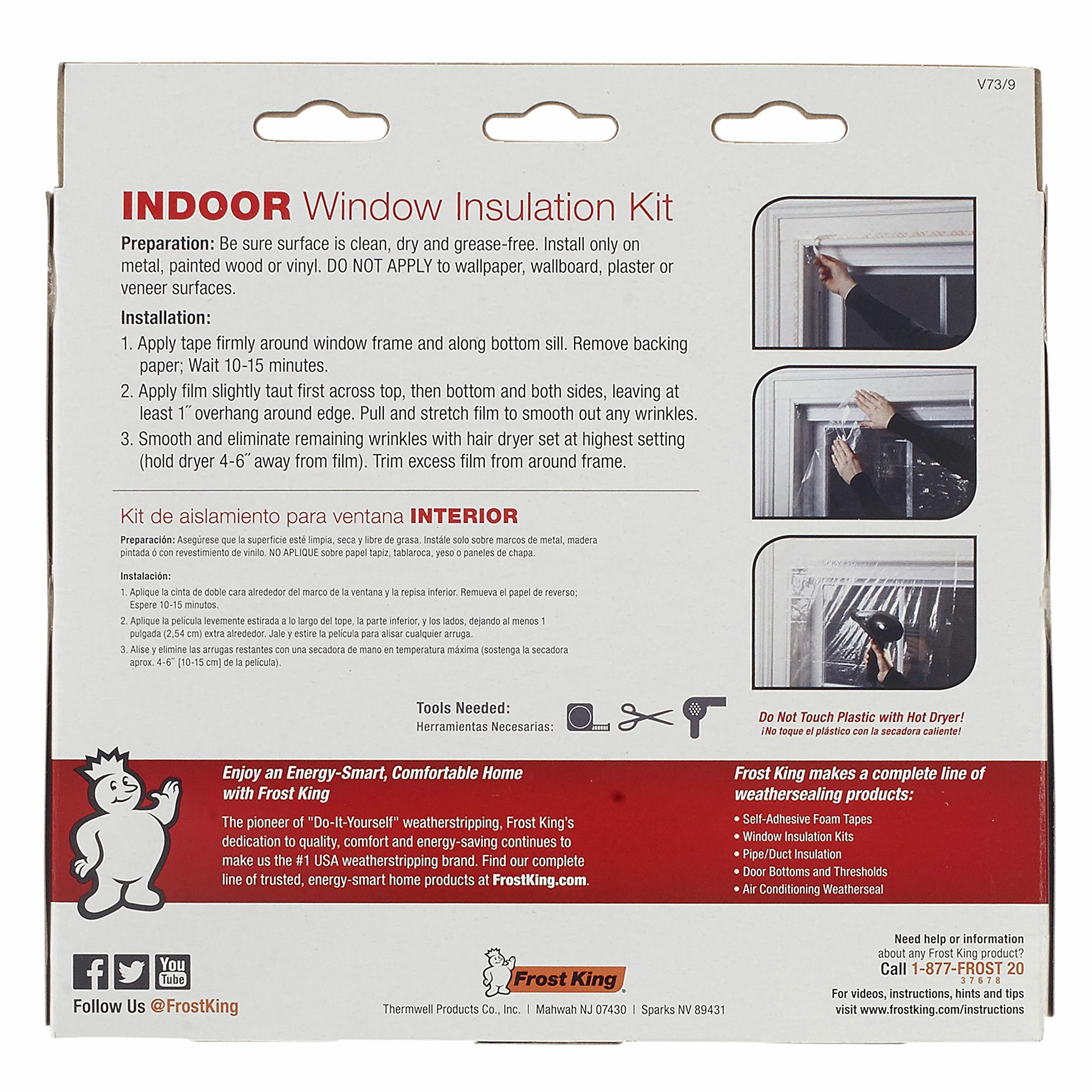 Frost King interior Shrink Kit de ventana, V73/9H