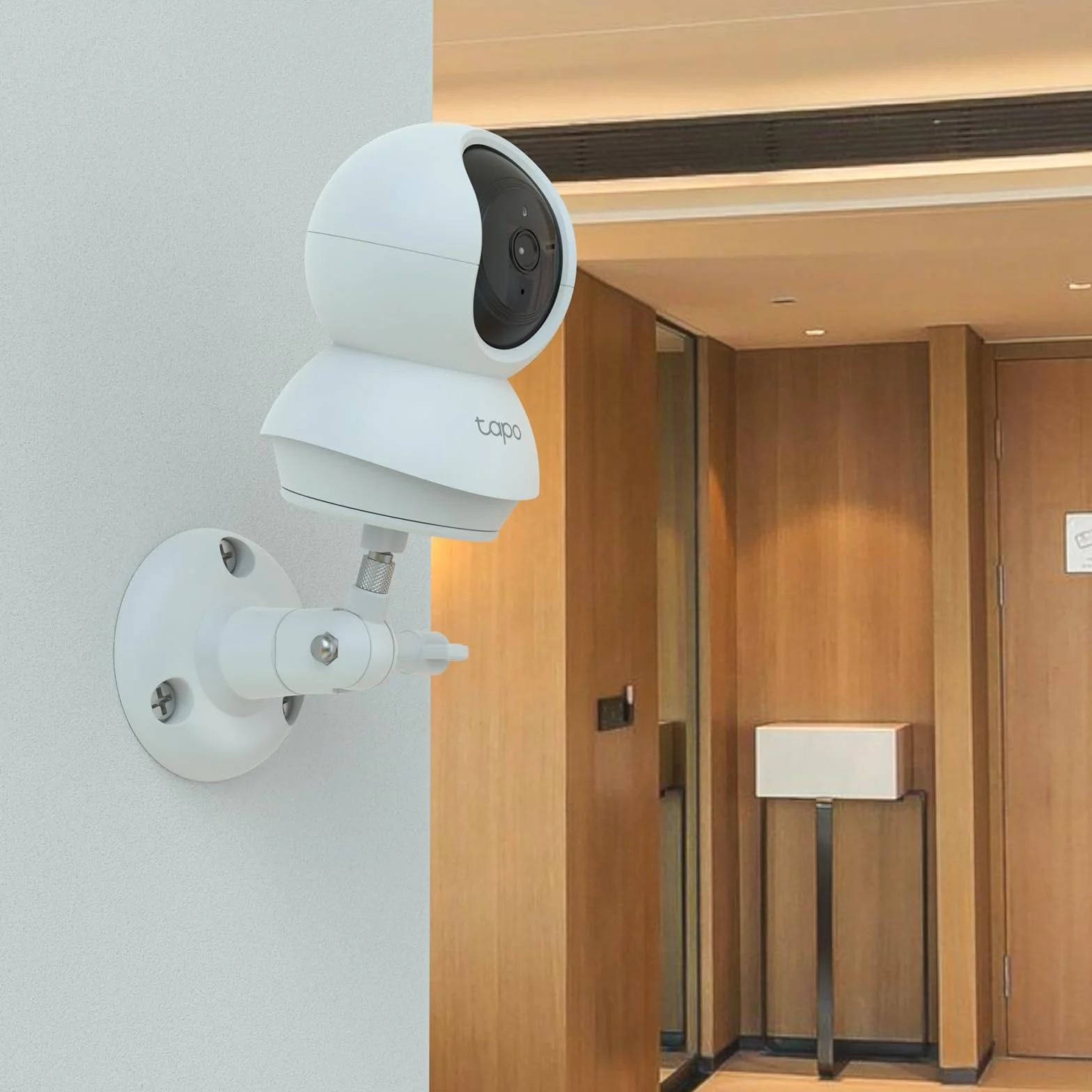 HOLACA Soporte de pared compatible con TP-Link Tapo C200 / C210 / C220 / C201 / C202 / C211 / C212 / C222 / C230 Cámara de vigilancia wifi para interiores, color blanco, 1 unidad