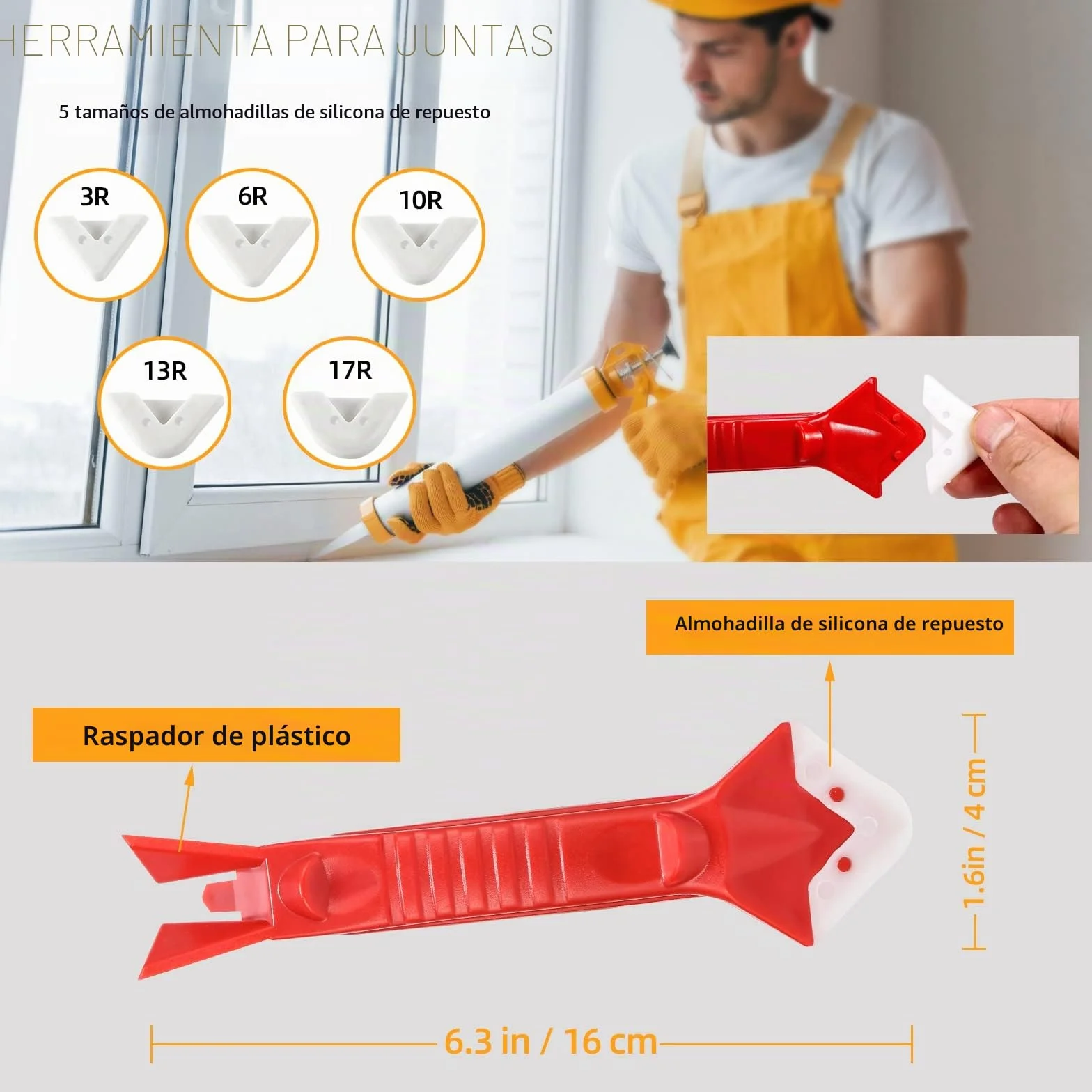 Kit de Herramientas de Eliminador de Sellantes, Removedor de Sellador y Masilla y Lechada, Eliminador de Silicona Para Juntas, Herramienta Para Calafatear Rascador Para Eliminar Silicona Persistente