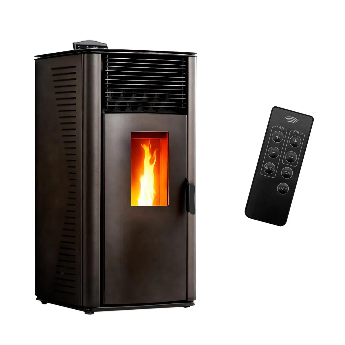 Estufa de pellets impermeable Anita 15 kW negro Sannover + Kit de instalación completo