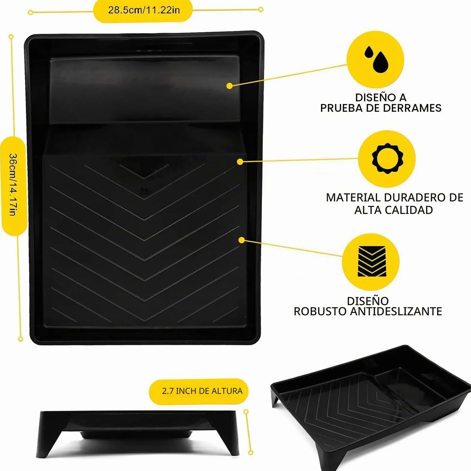 Kit de Pintura 17 Piezas – Rodillos 23 cm y 10 cm, Bandeja, Brochas, Barra Extensible 1,5 m – Set Profesional Antigoteo para Paredes y Techos