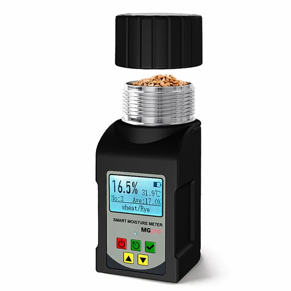 Medidor de Humedad de Grano Portátil 5 en 1, 25 Granos, Probador de Humedad Inteligente para Detector de Humedad de Maní de Trigo, MG-Pro