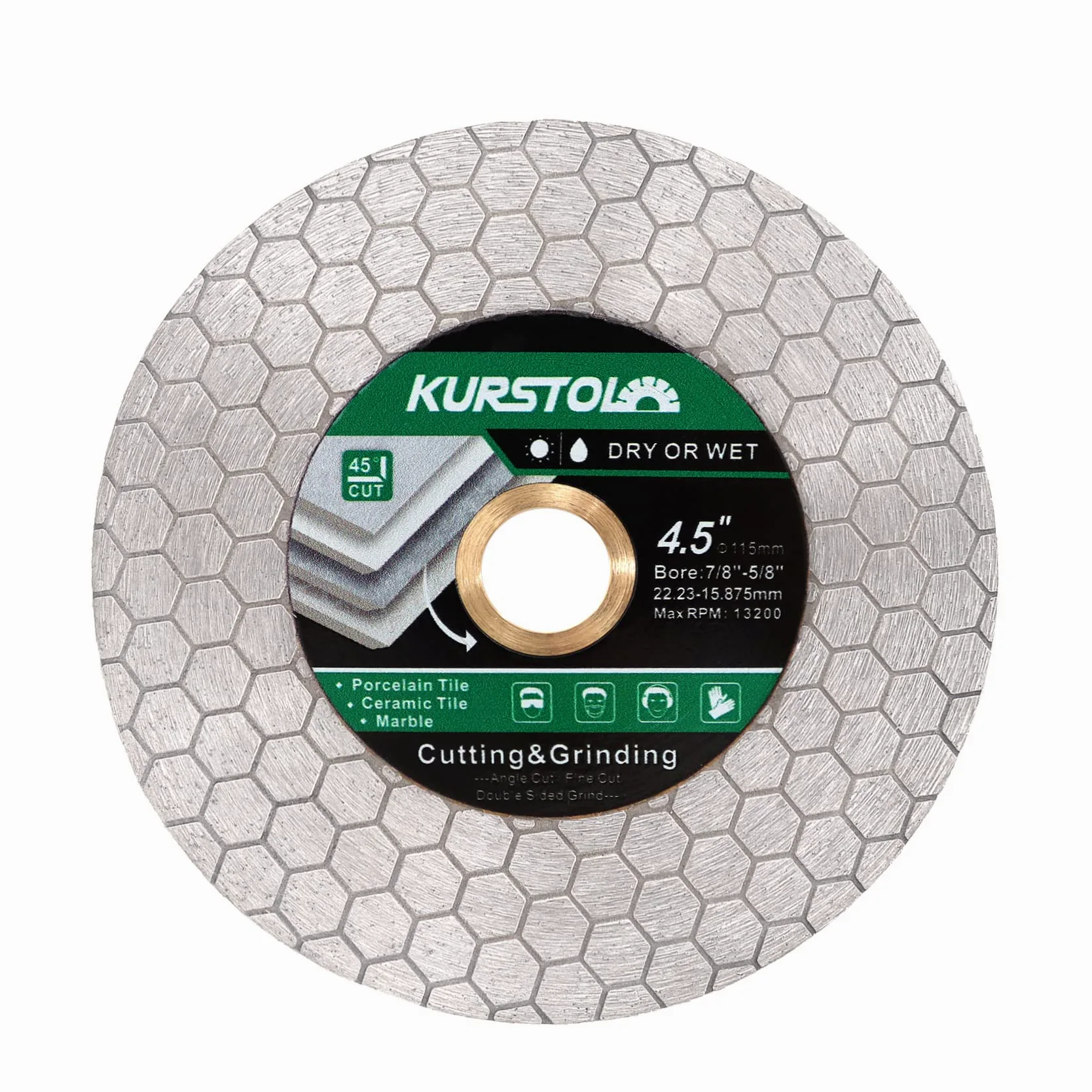 Disco Diamante Porcelanico - 115mm Doble Cara Disco Corte Rectificado para Cerámica Porcelanico Azulejos Mármol Piedra Artificial