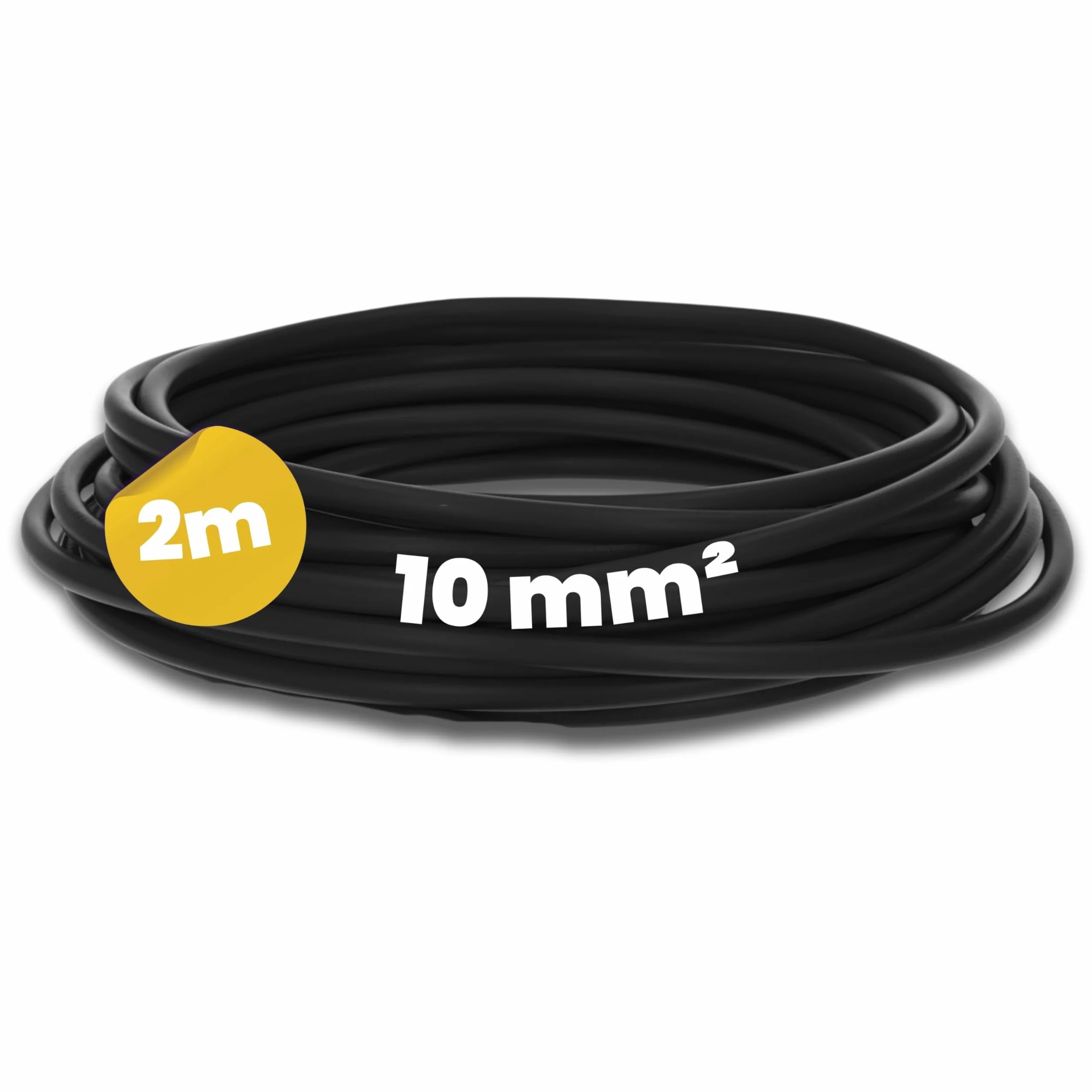 Kalitec Cable de Cableado H07V-K 10 mm² Negro - 2 Metros de Cable Flexible para Armario Eléctrico - Litze 10 mm2 - Cableado Hostil