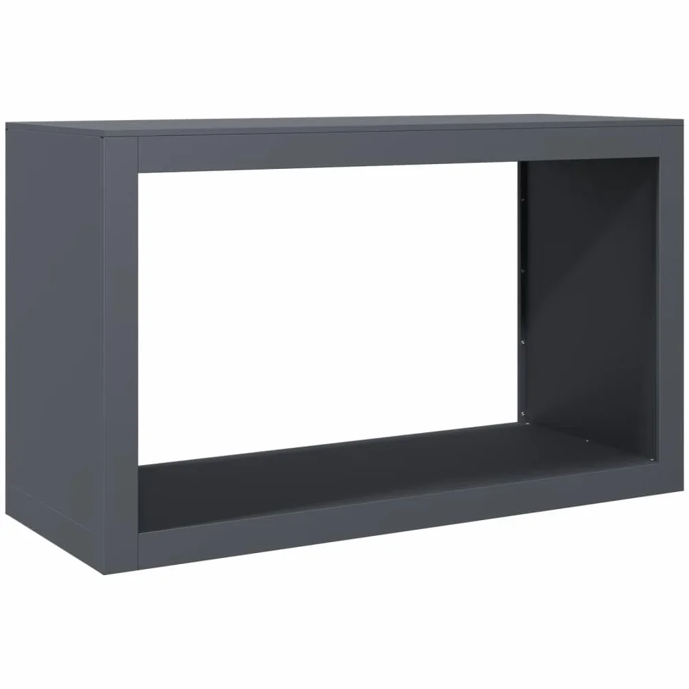 vidaXL Leñero de Acero Gris Antracita 100x40x60 cm, Soporte para leña, Almacenamiento de Troncos, Estante para leñas, Soportes para leña
