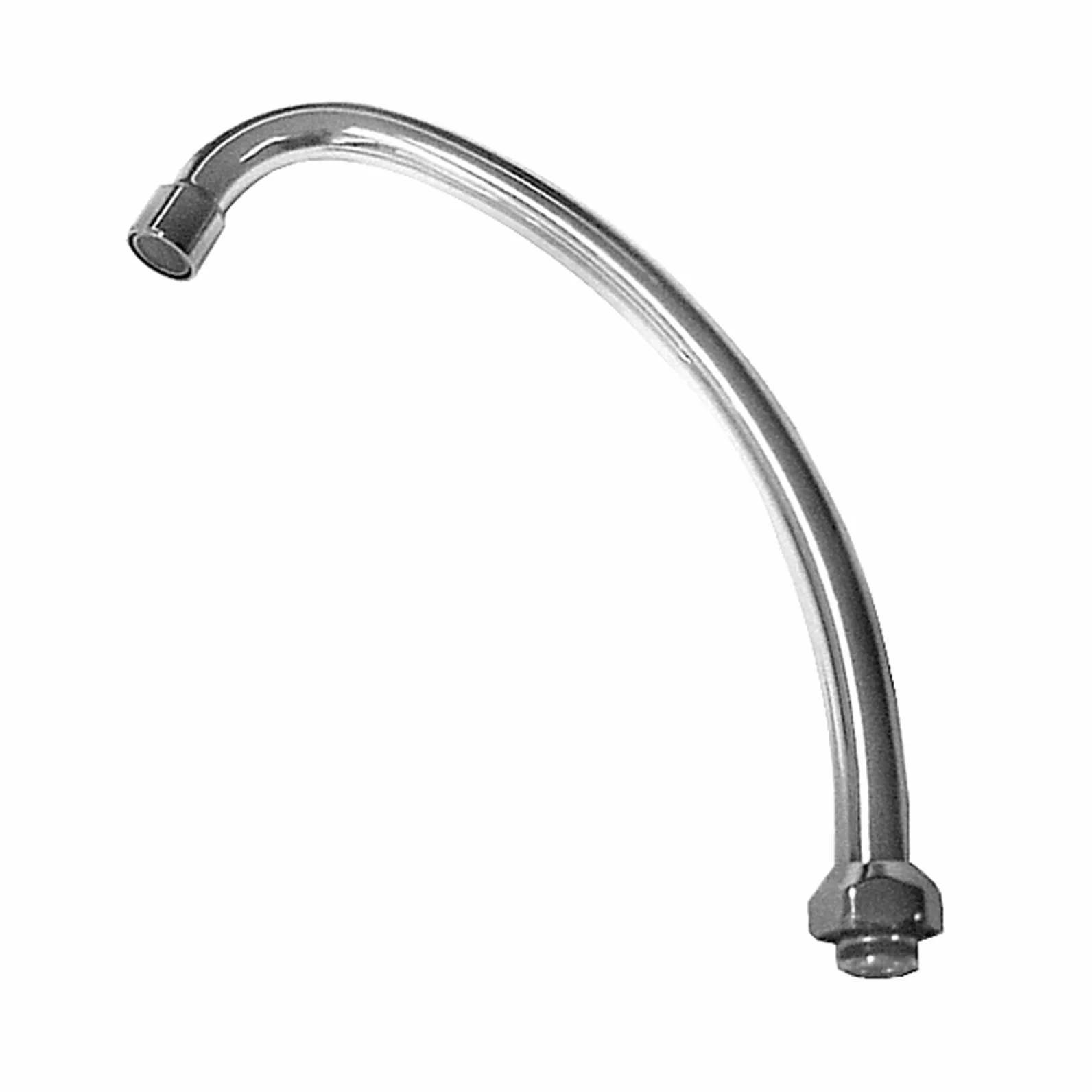 Caño para Grifo tipo Cuello de Cisne | Caño Giratorio fabricado en Latón Cromado (Diámetro 18mm) | Conexión 1/2 AG