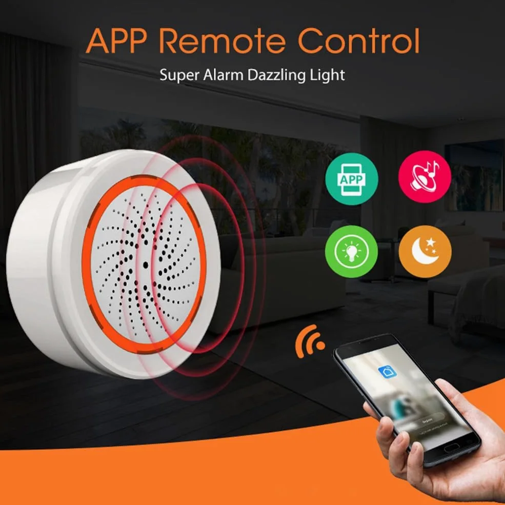 Tuya ZigBee Smart Sound And Light Sirena Sensor Smart Life de Seguridad para el Hogar Tuya Gateway Hub Sirena Alarma para Tuya